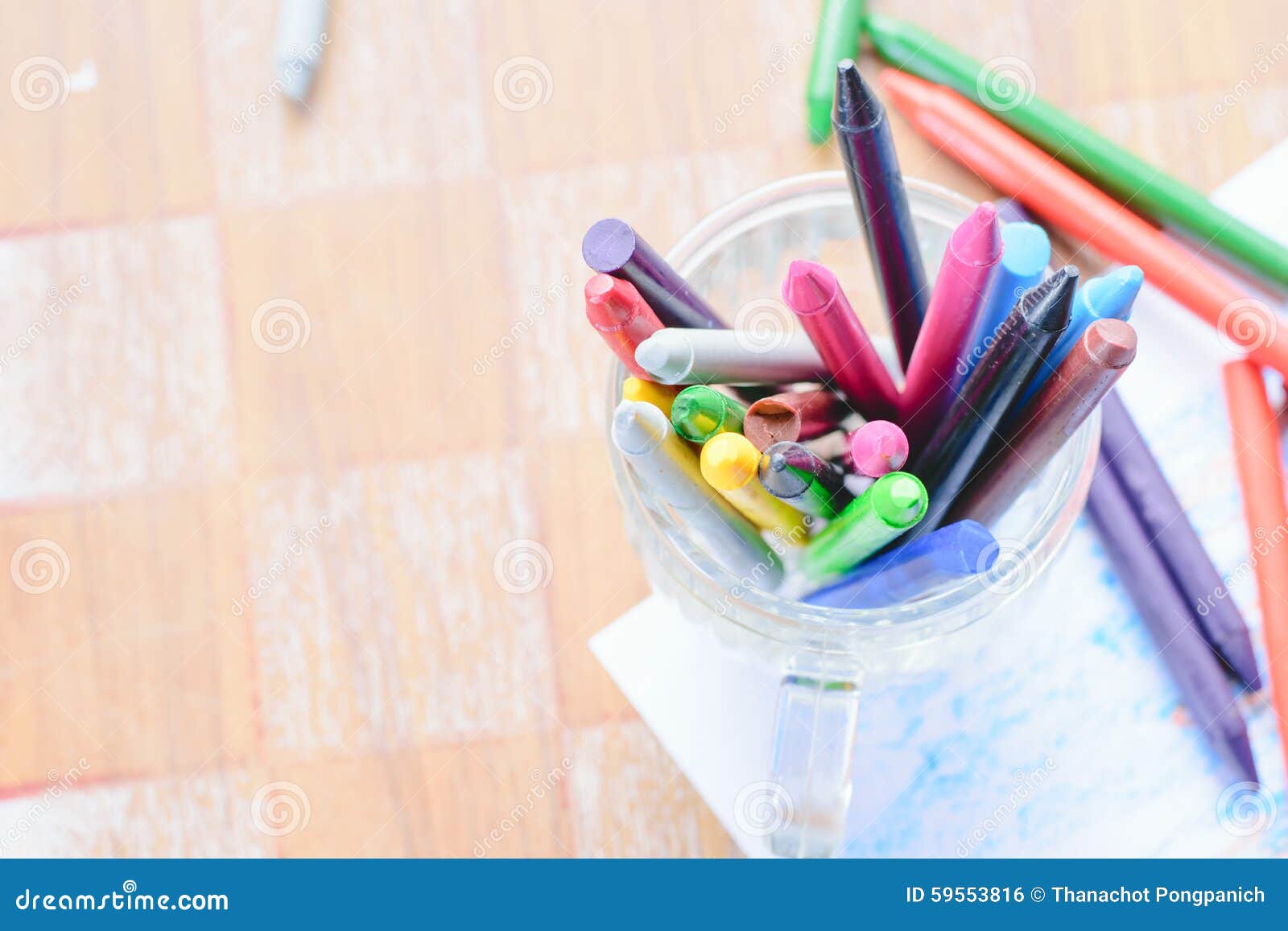 Old crayons for painting stock photo. Image of student 59553816