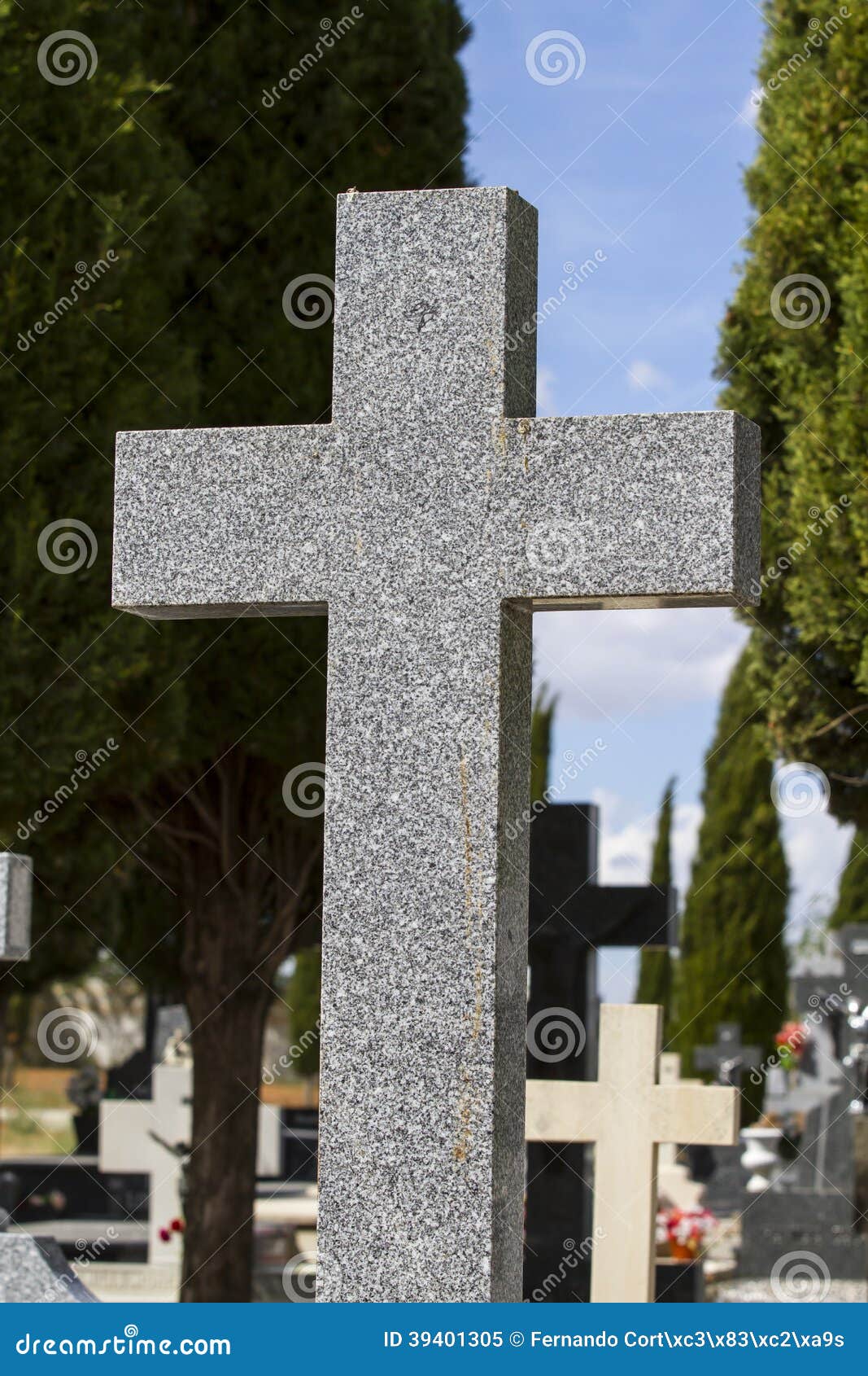 Old cross in a cemetery stock image. Image of national 39401305