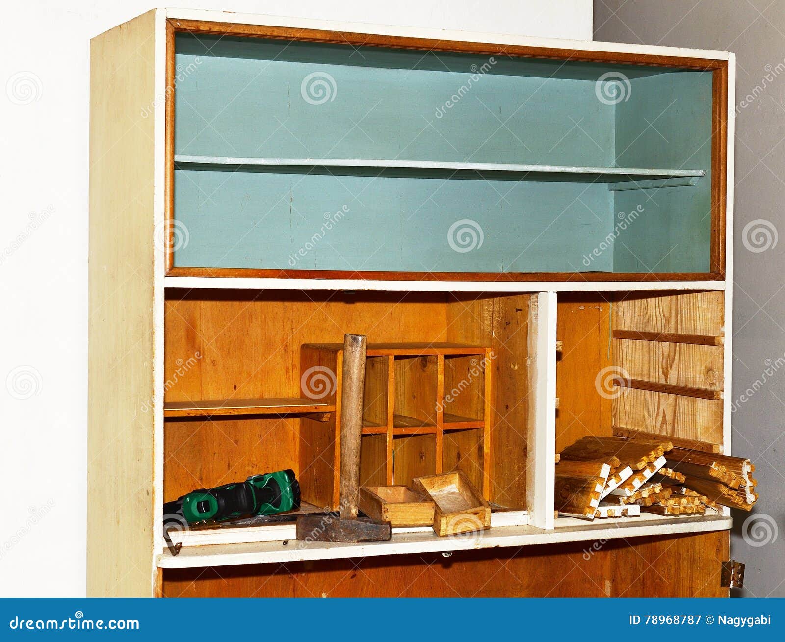 Old cupboard stock image. Image of glass, drill, bright 78968787