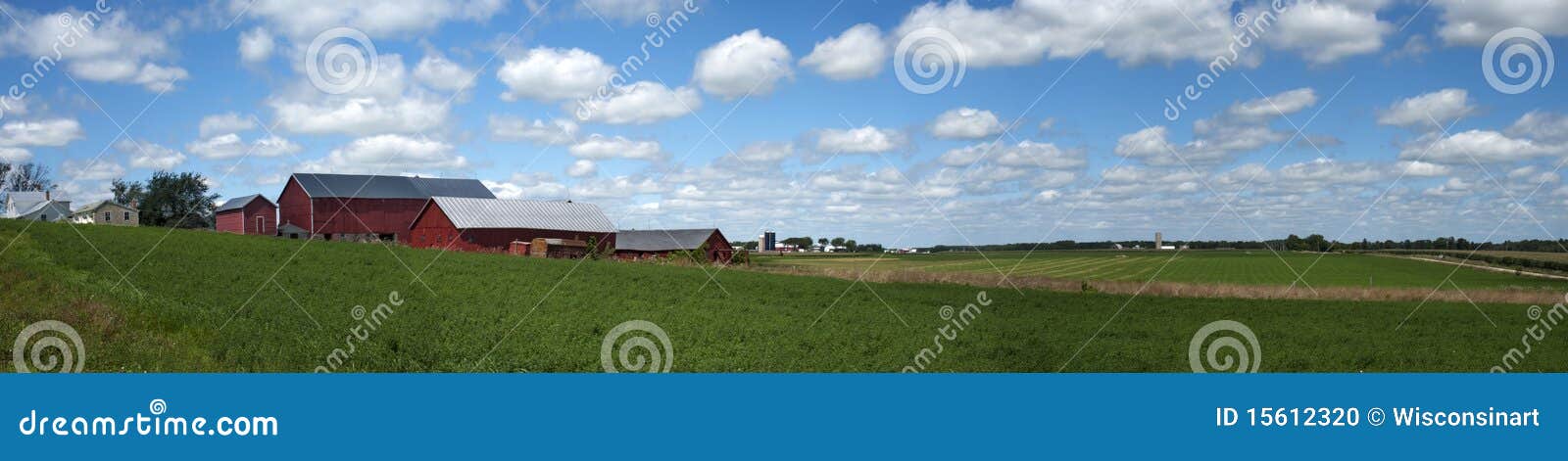 old dairy farm barn sky clounds panorama banner 15612320