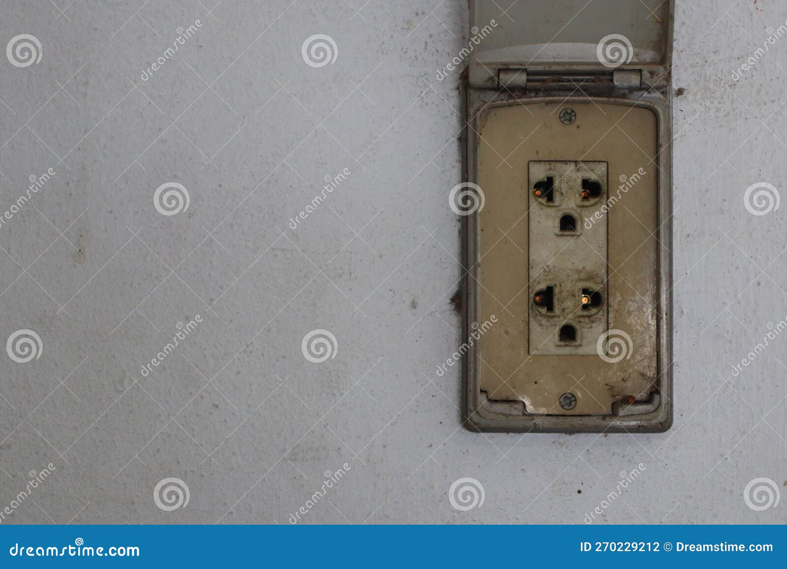 Old and Dangerous Building Electrical Circuit Box Stock Photo Image