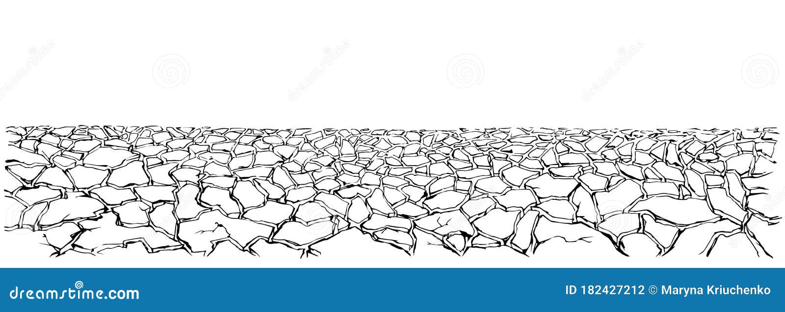 Dry Cracked Earth. Vector Drawing Stock Vector - Illustration of ground