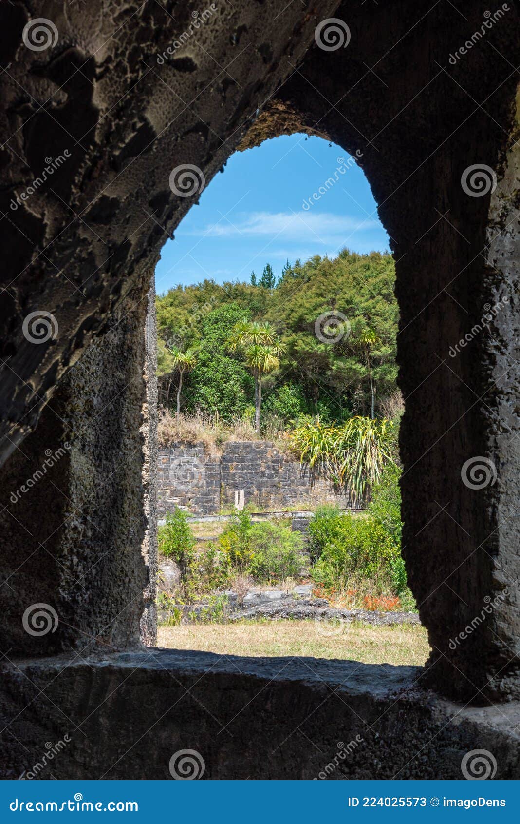 old decayed stamping battery in karangahake, coromandel peninsula in new zealand