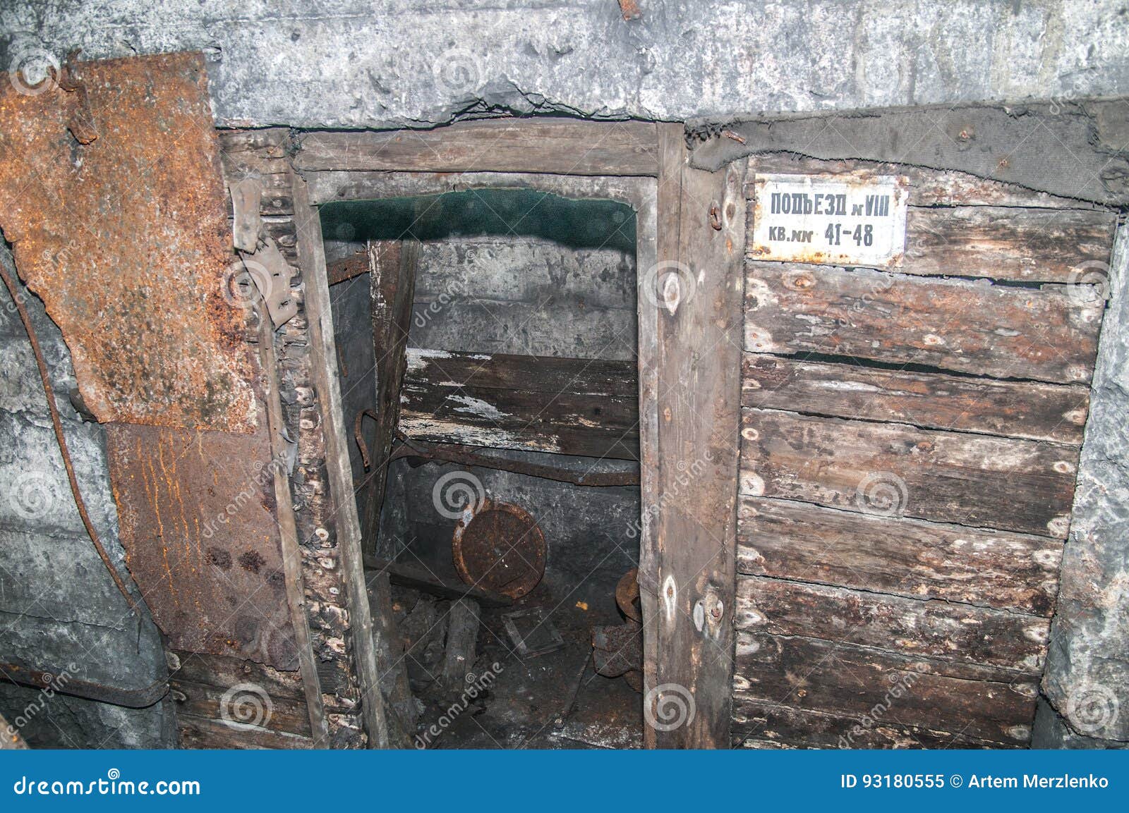 Old derelict mine. stock image. Image of black, inside 93180555