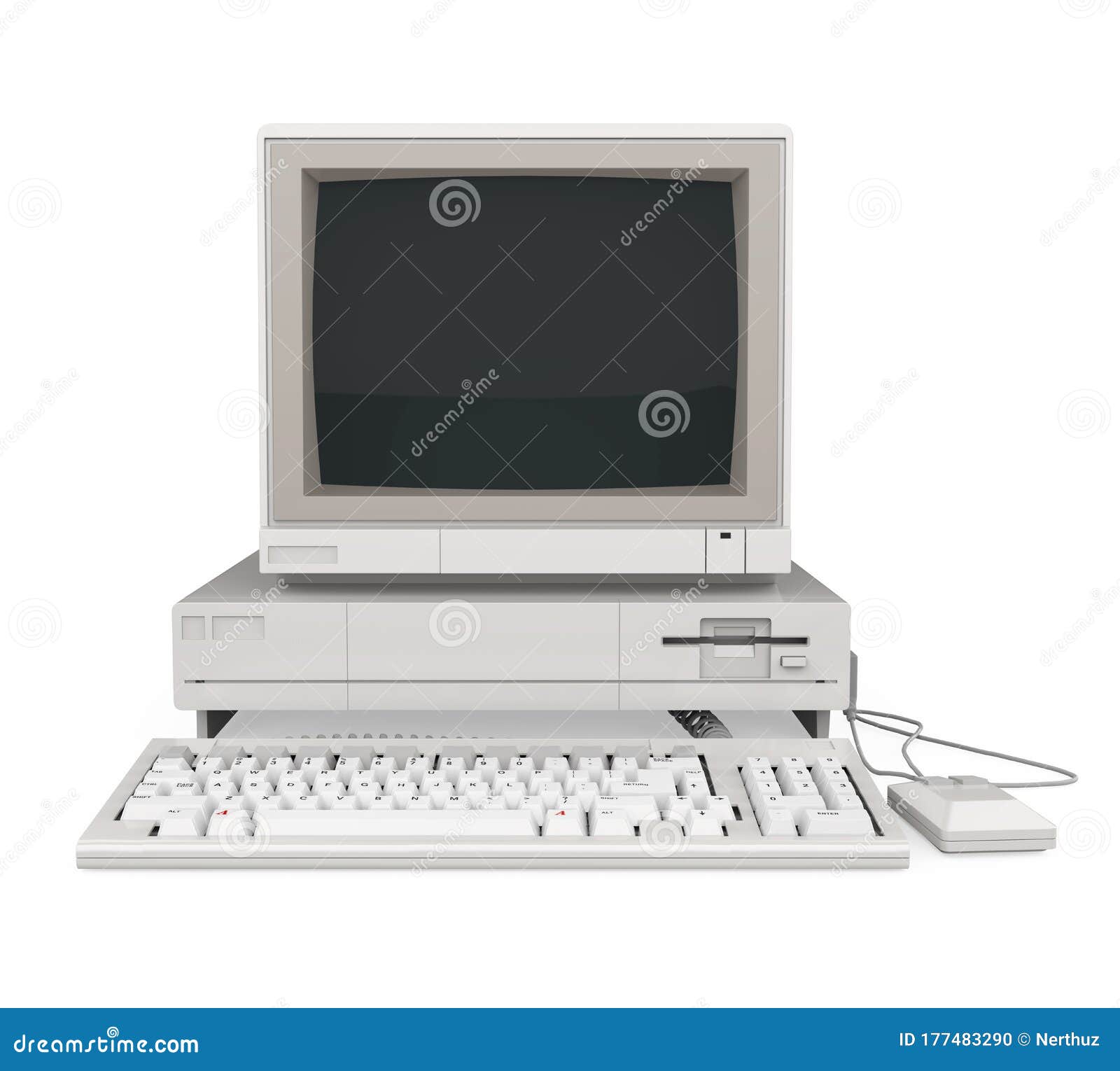 LCD Monitor And Keyboard Template Cartoon Vector | CartoonDealer.com