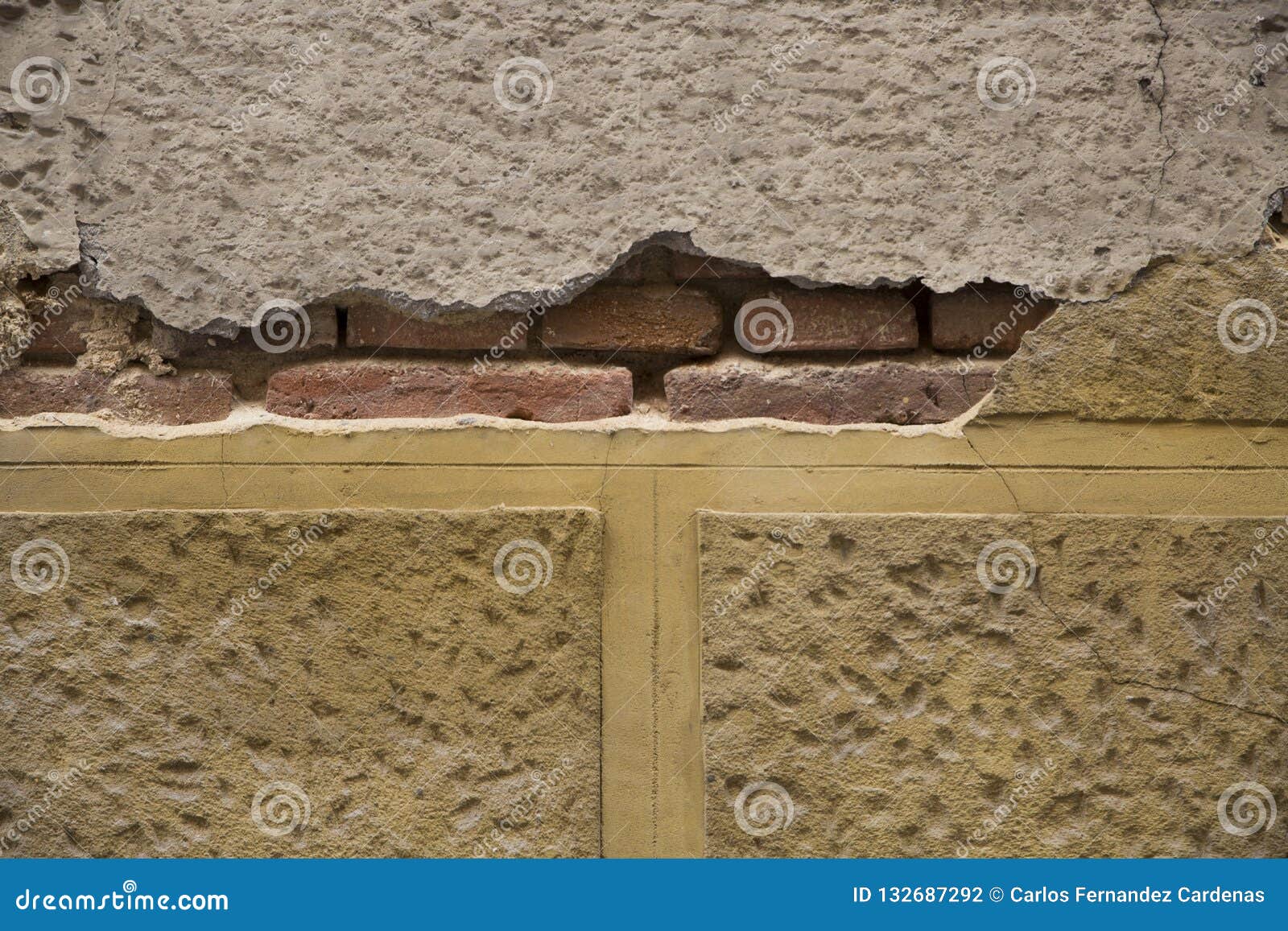 cracked bricks wall