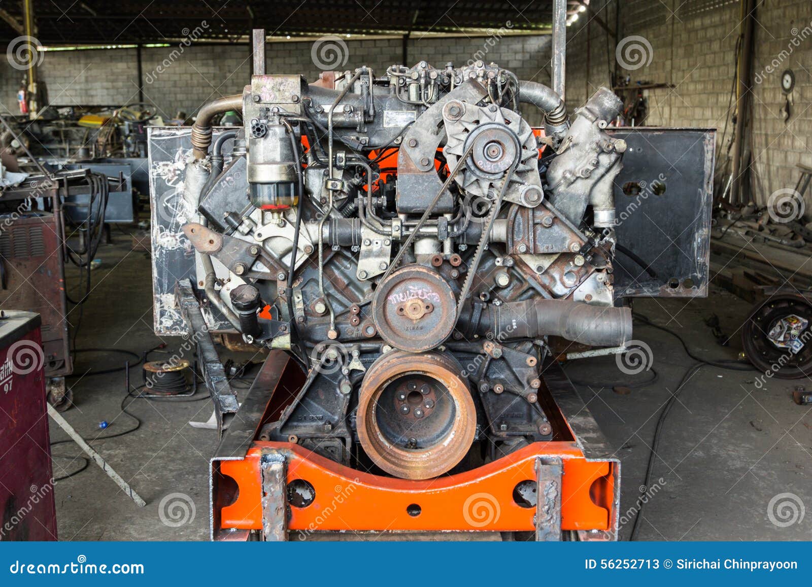 Old diesel engine stock image. Image of technology, steel - 56252713