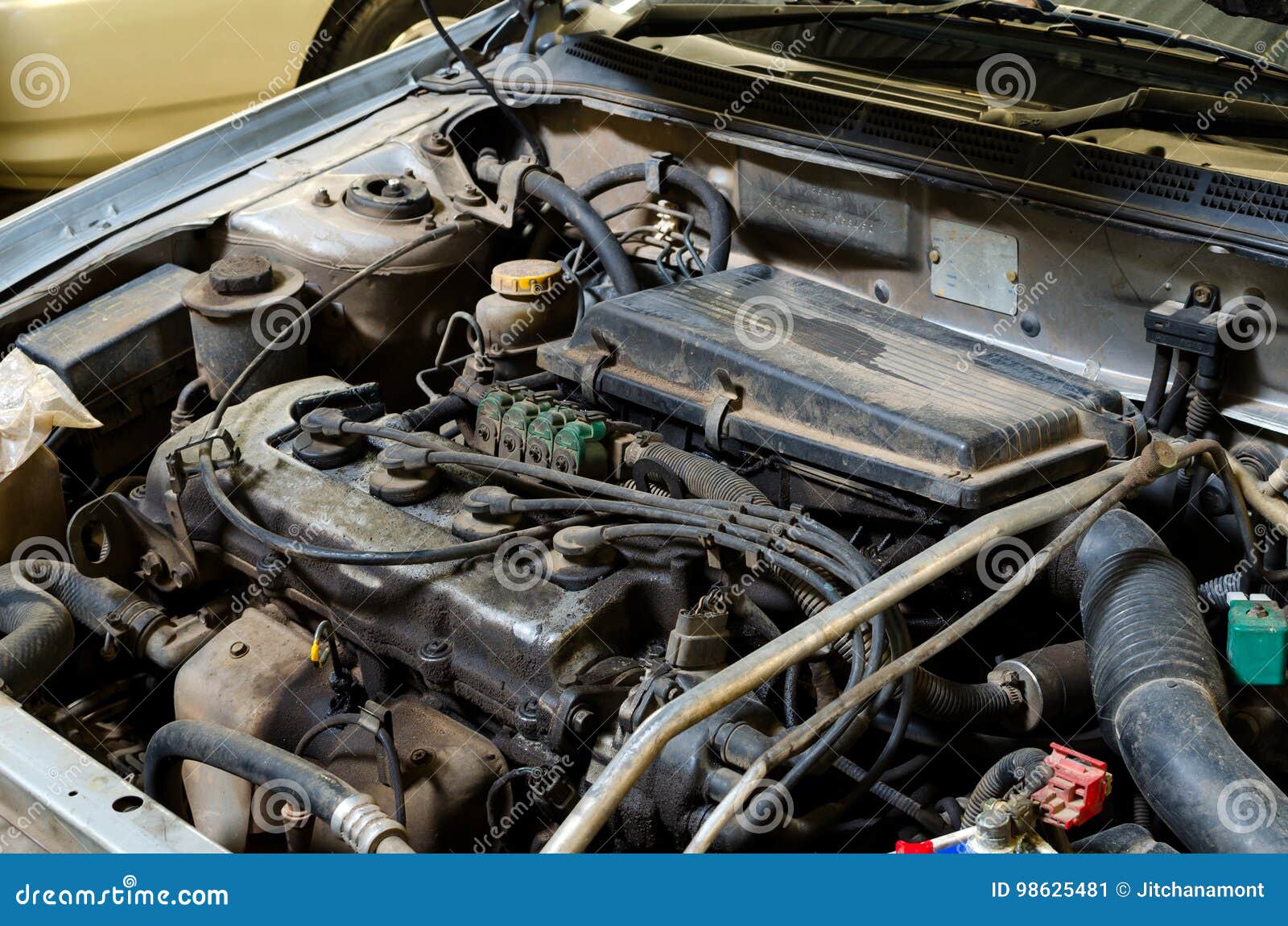 Old Dirty Car Engine stock image. Image of internal, technology 98625481