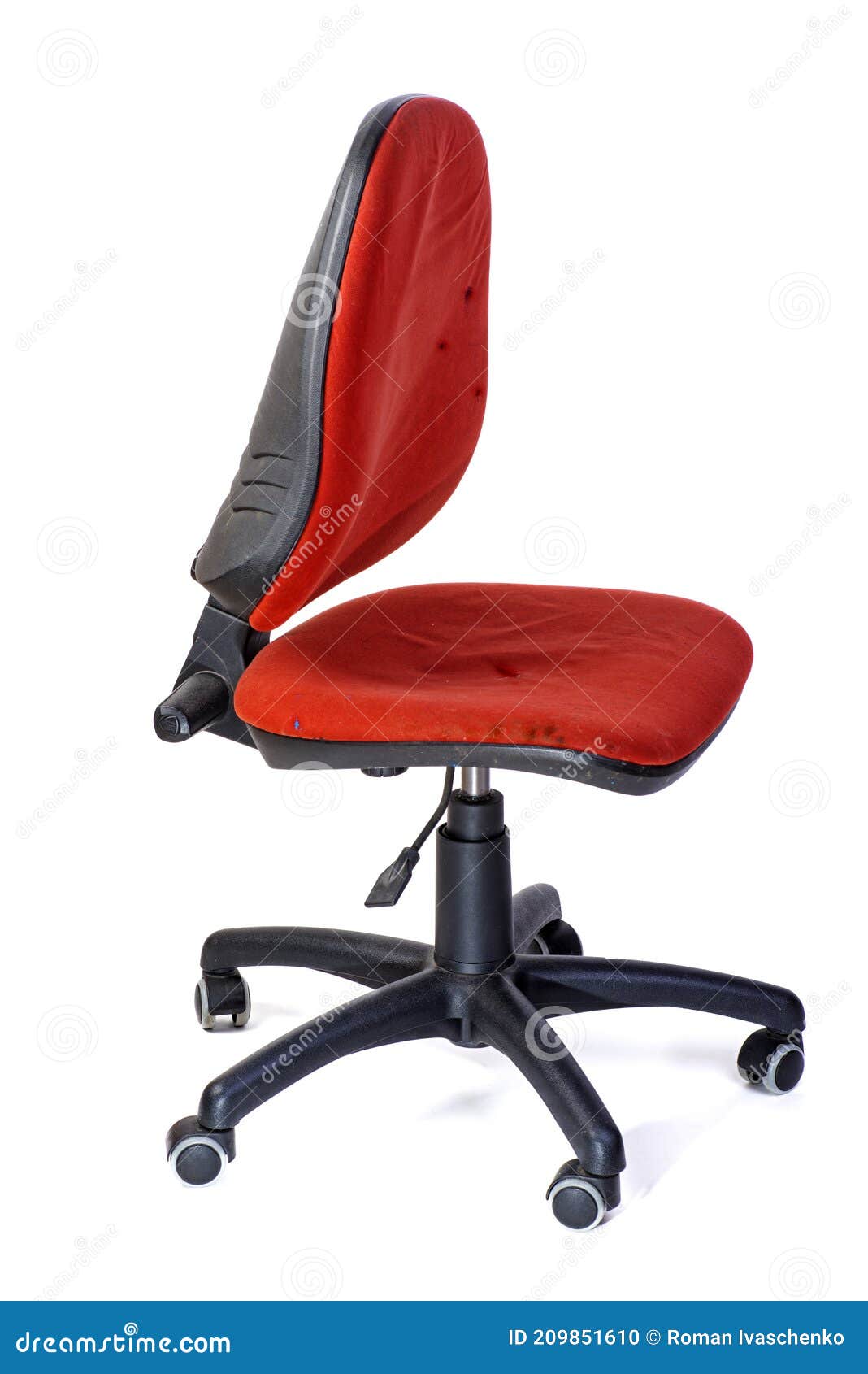 Old Dirty Office Chair Isolated on White Stock Photo - Image of home ...