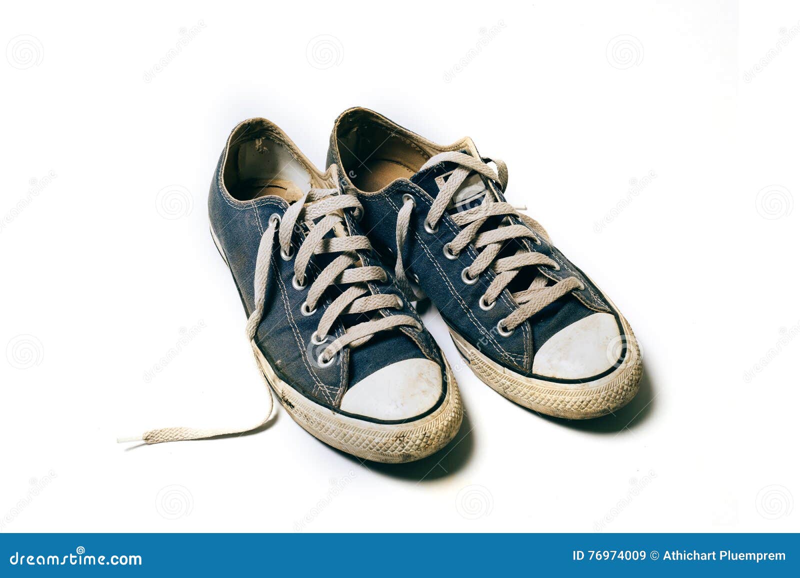 Old & Dirty Shoes Isolated on White Background Stock Image - Image of ...