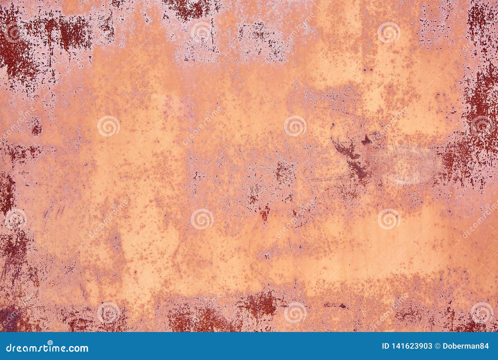 old distressed brown terracotta copper rusty background with rough texture multicolored inclusions. stained gradient