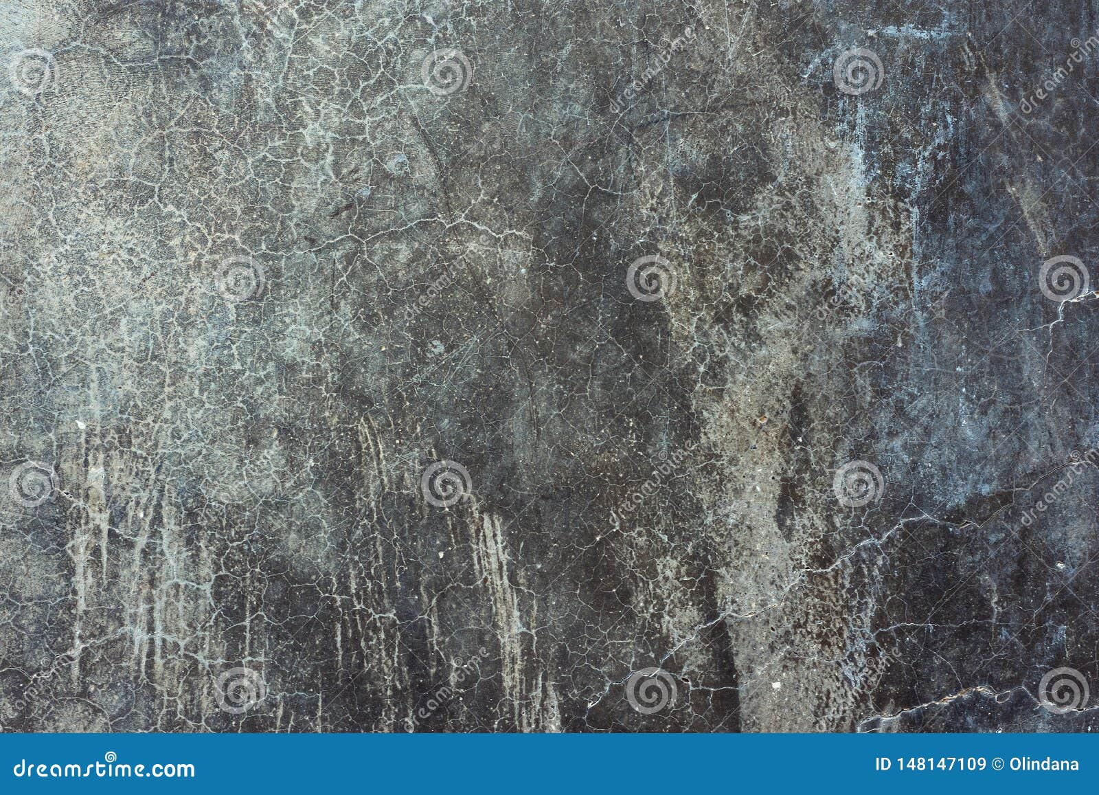 old distressed scratched cement concrete wall background with grungy texture. gradient black gray blueish colors and shades