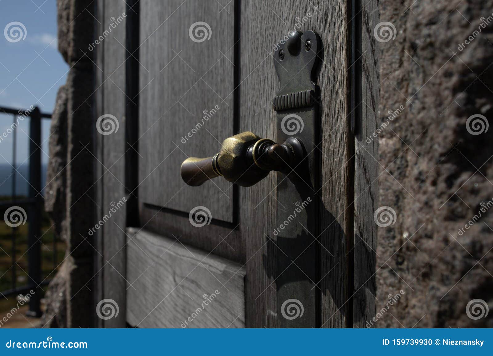 old door handle, lighthouse hammeren fyr on bornholm