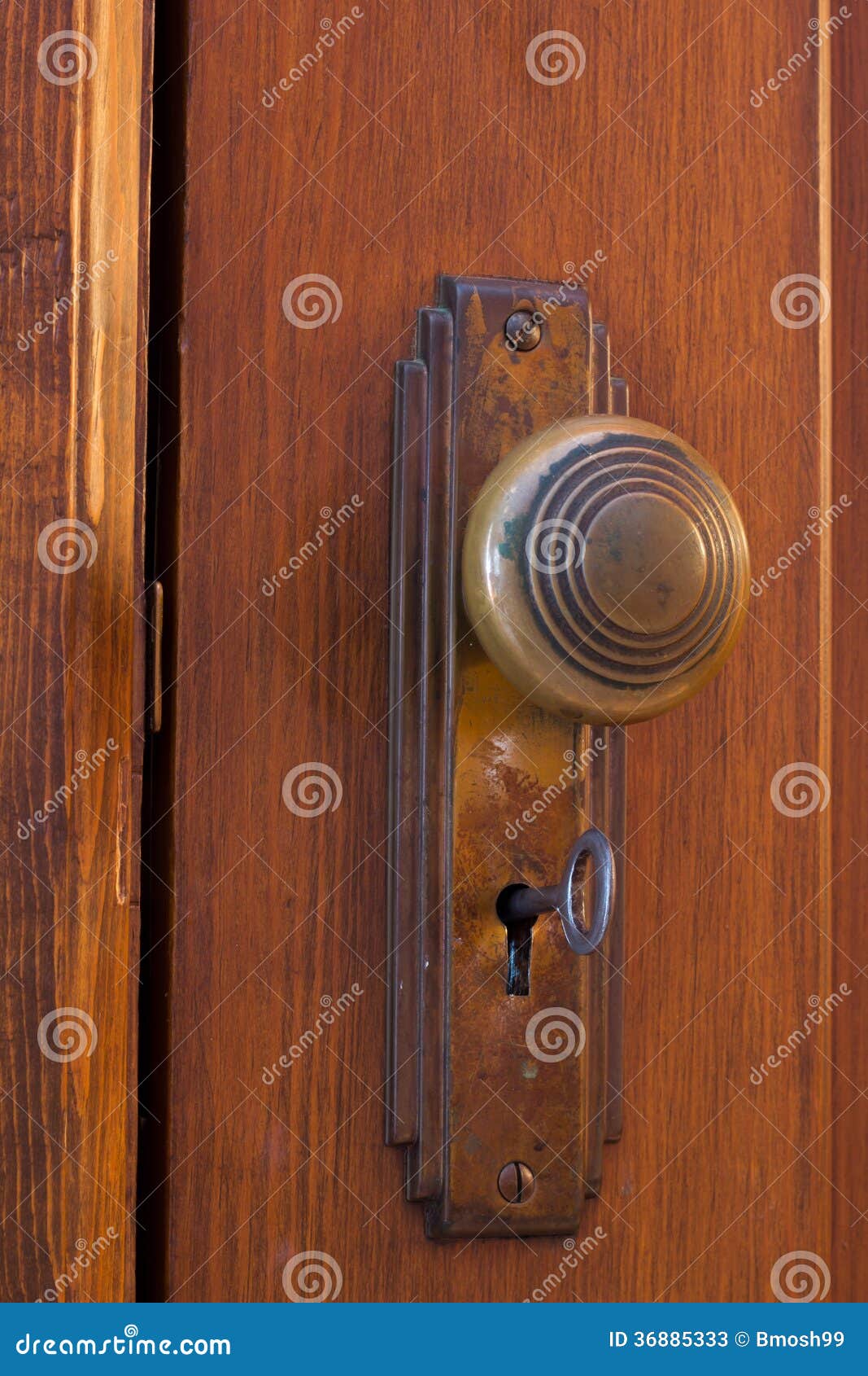 Old Door knob with key stock image. Image of home, handle 36885333