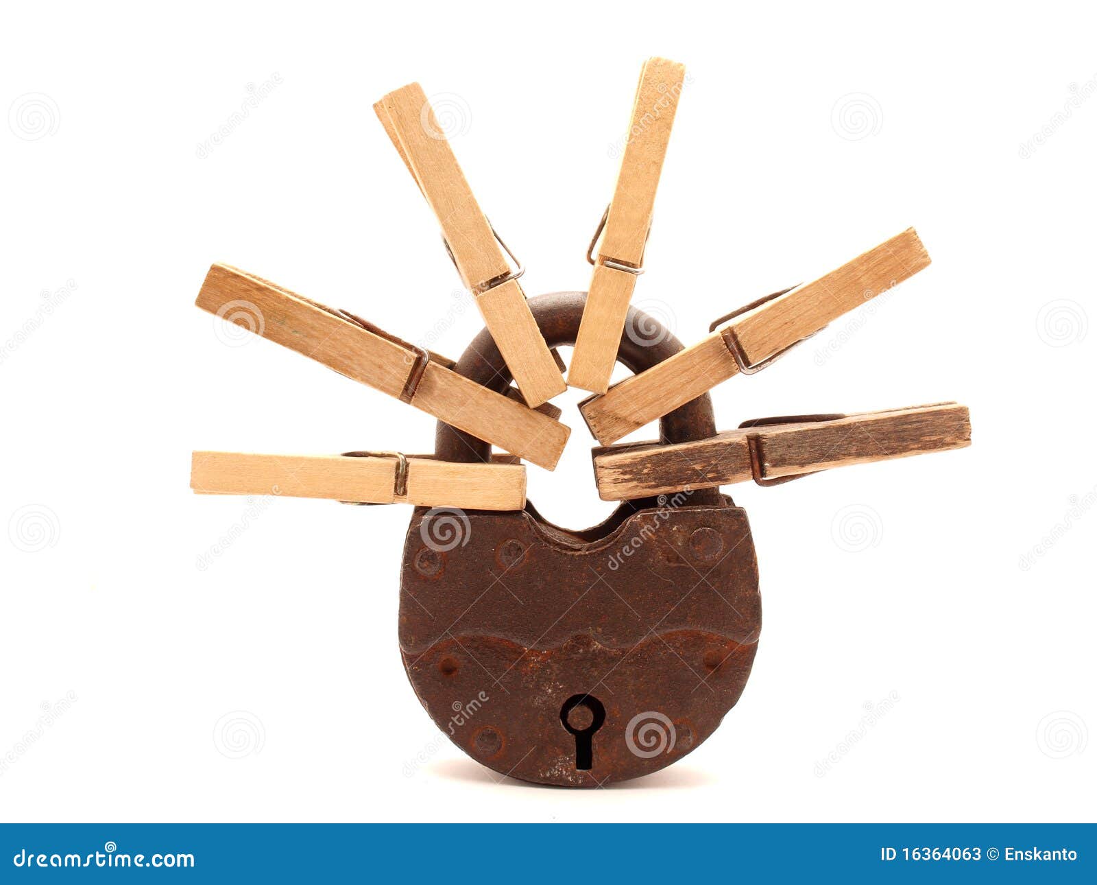 The Old Door Lock and Clothespins Stock Image Image of clothespin