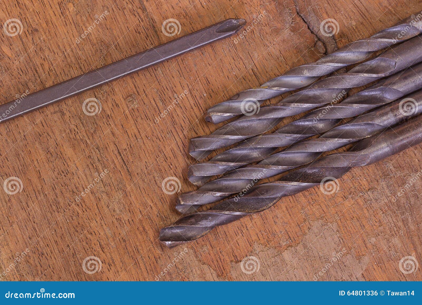 Old drill bits stock photo. Image of sharp, people, closeup 64801336