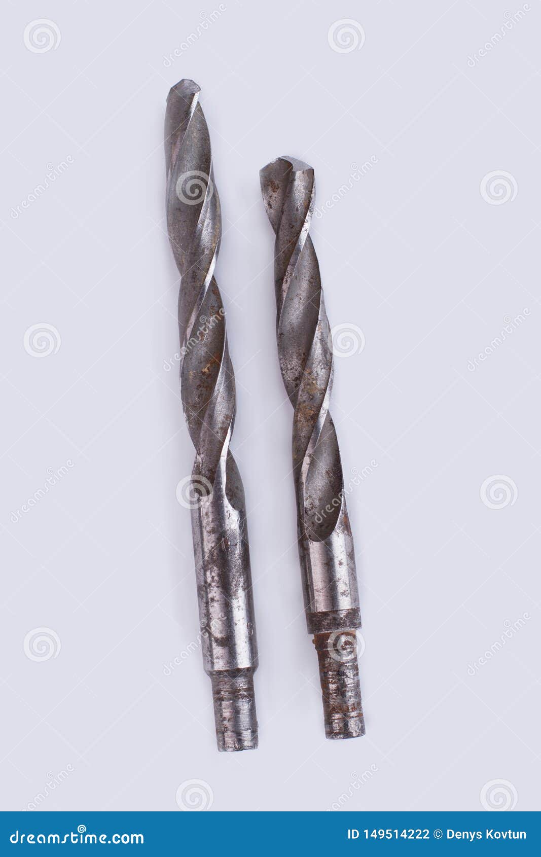 Old drill bits, top view. stock photo. Image of engineering 149514222