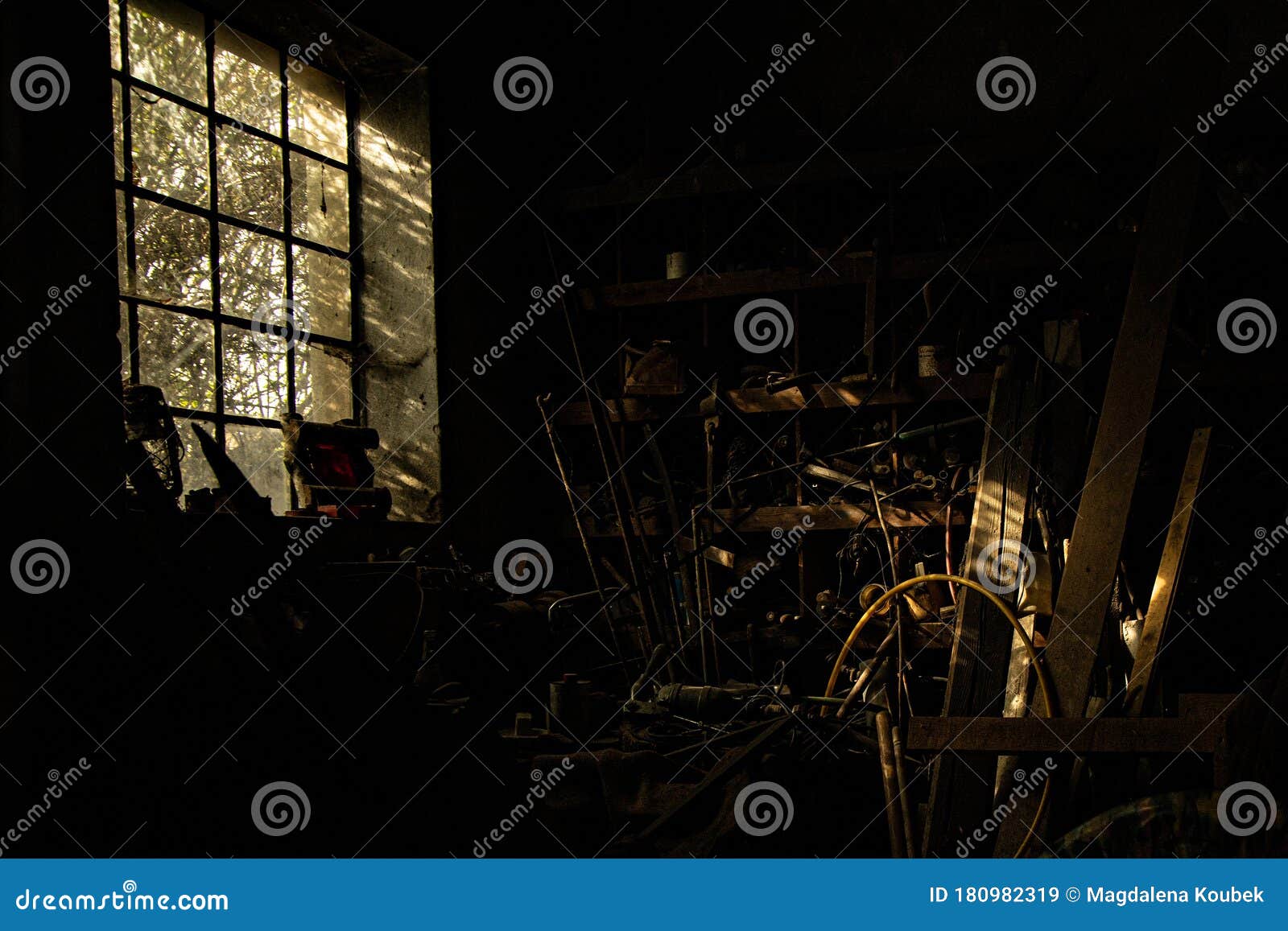 Old Dusty and Messy Workshop Stock Image - Image of dirty, mess: 180982319