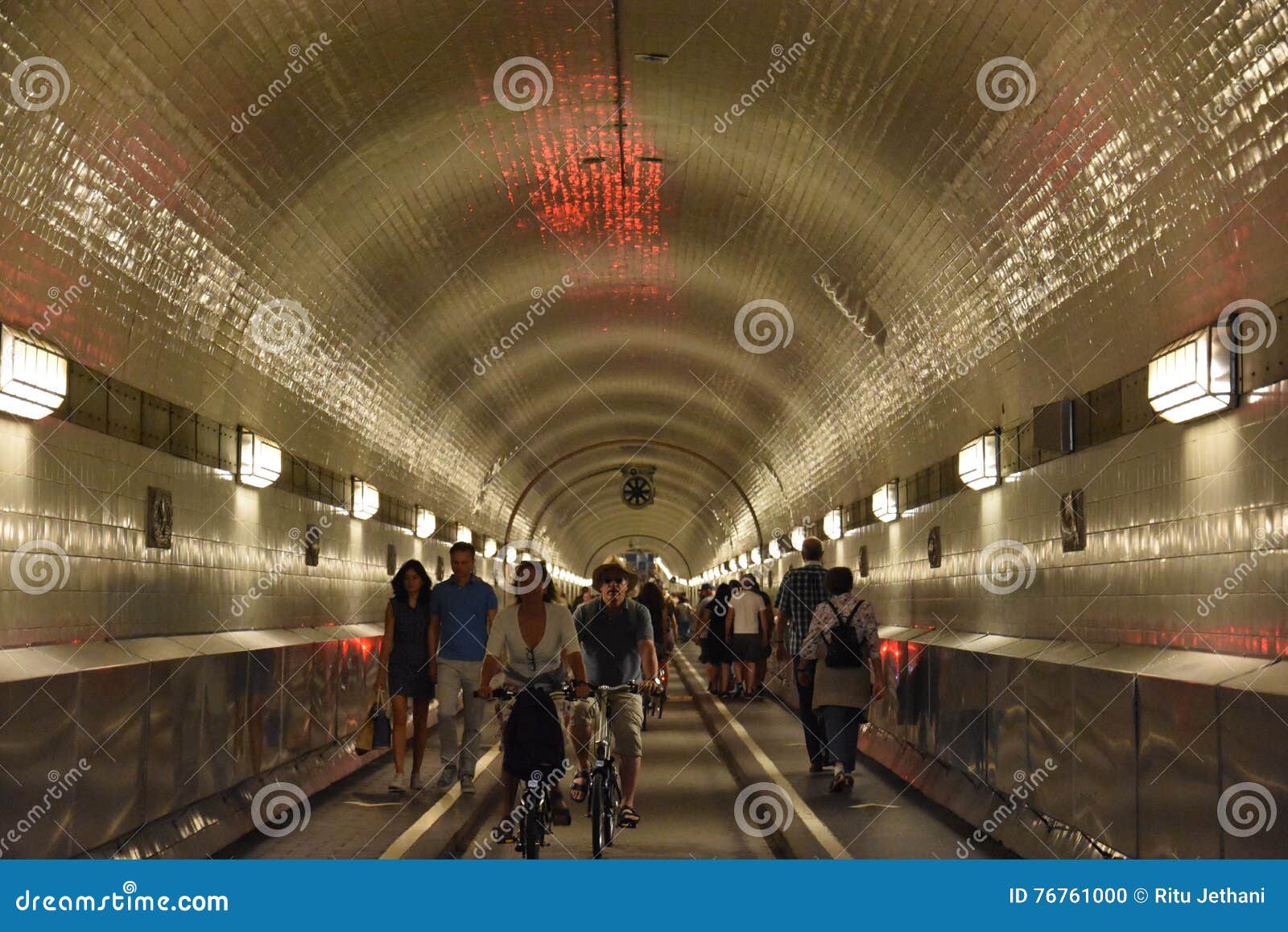Old Elbe Tunnel in Hamburg editorial image. Image of pedestrian 76761000