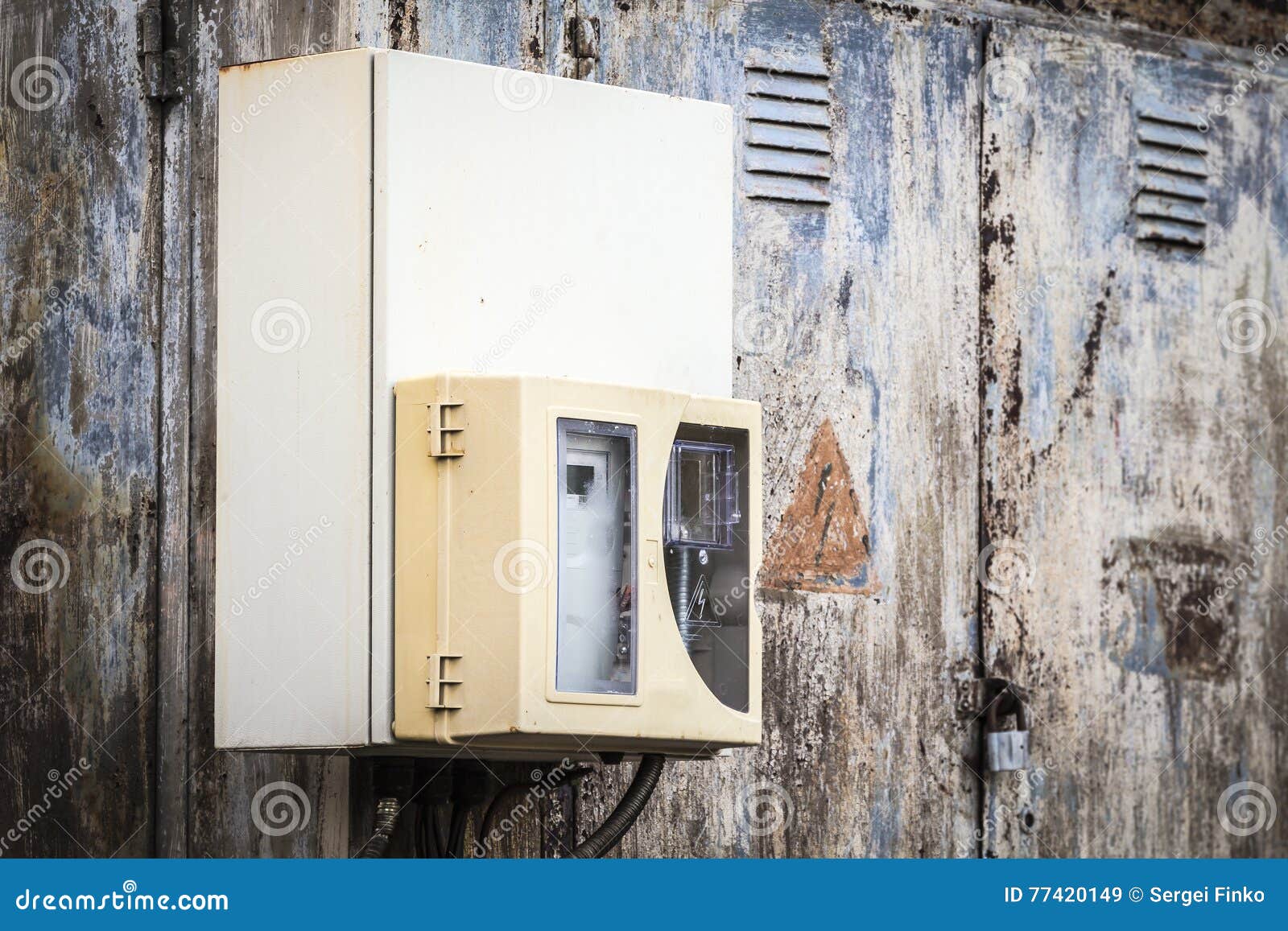 Old electric box stock image. Image of feature, danger 77420149