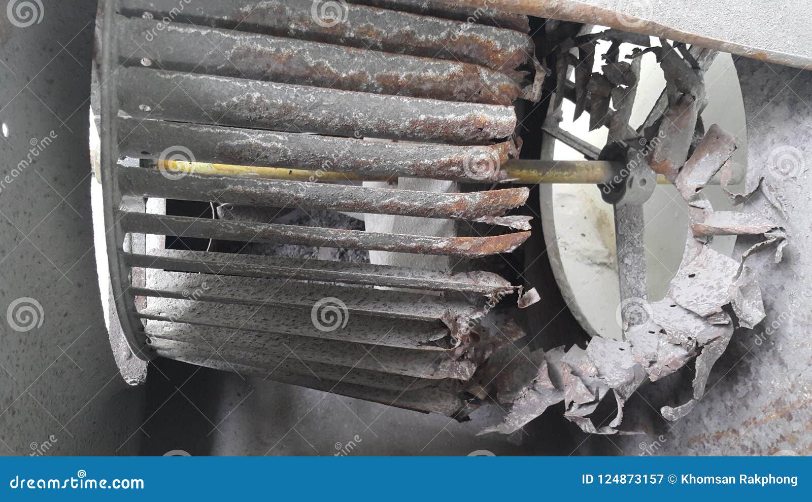 Old Electrical Blower Damage and Casing Decay because Corrosion Stock