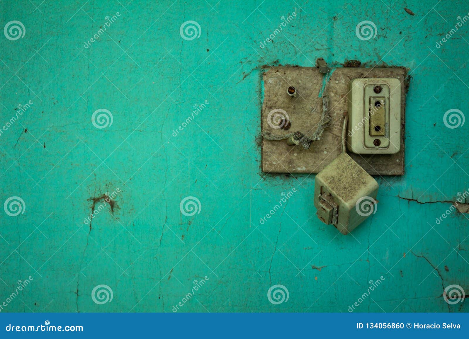 Old Electrical Outlet in Disuse. Old Wall Stock Photo Image of