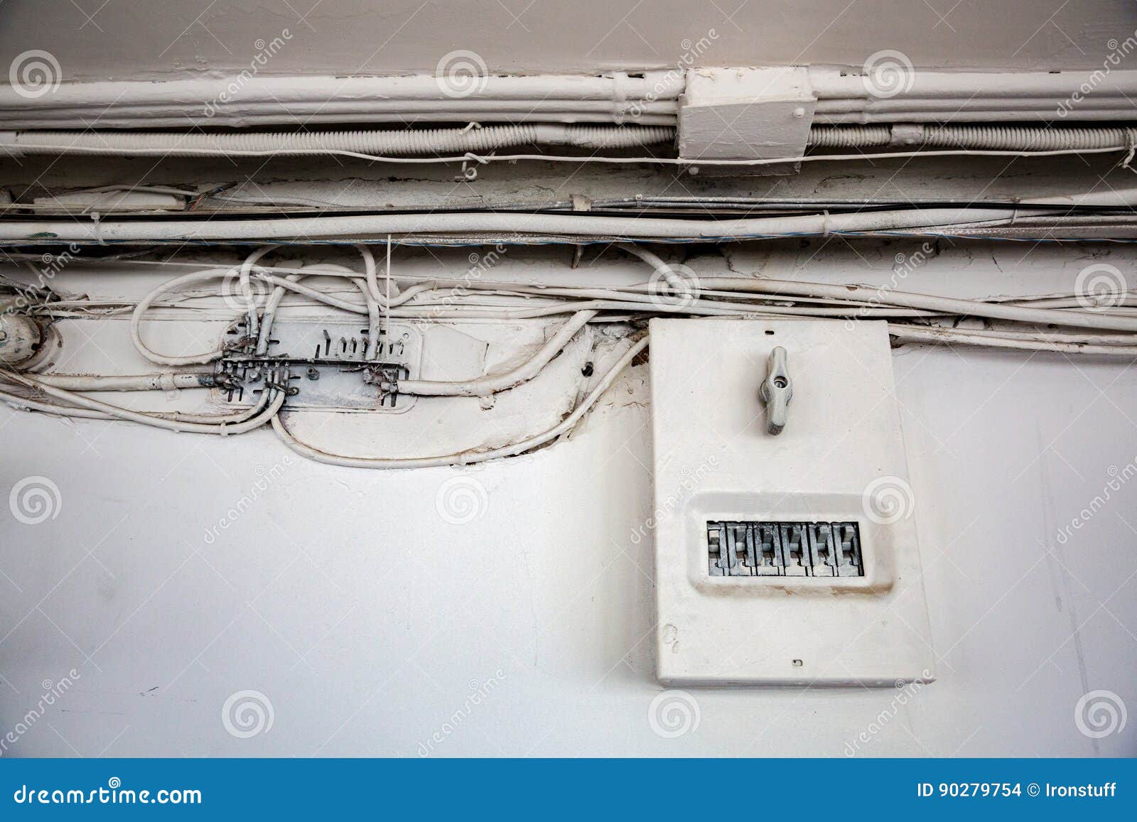 Old electrical wiring stock photo. Image of switch, high 90279754