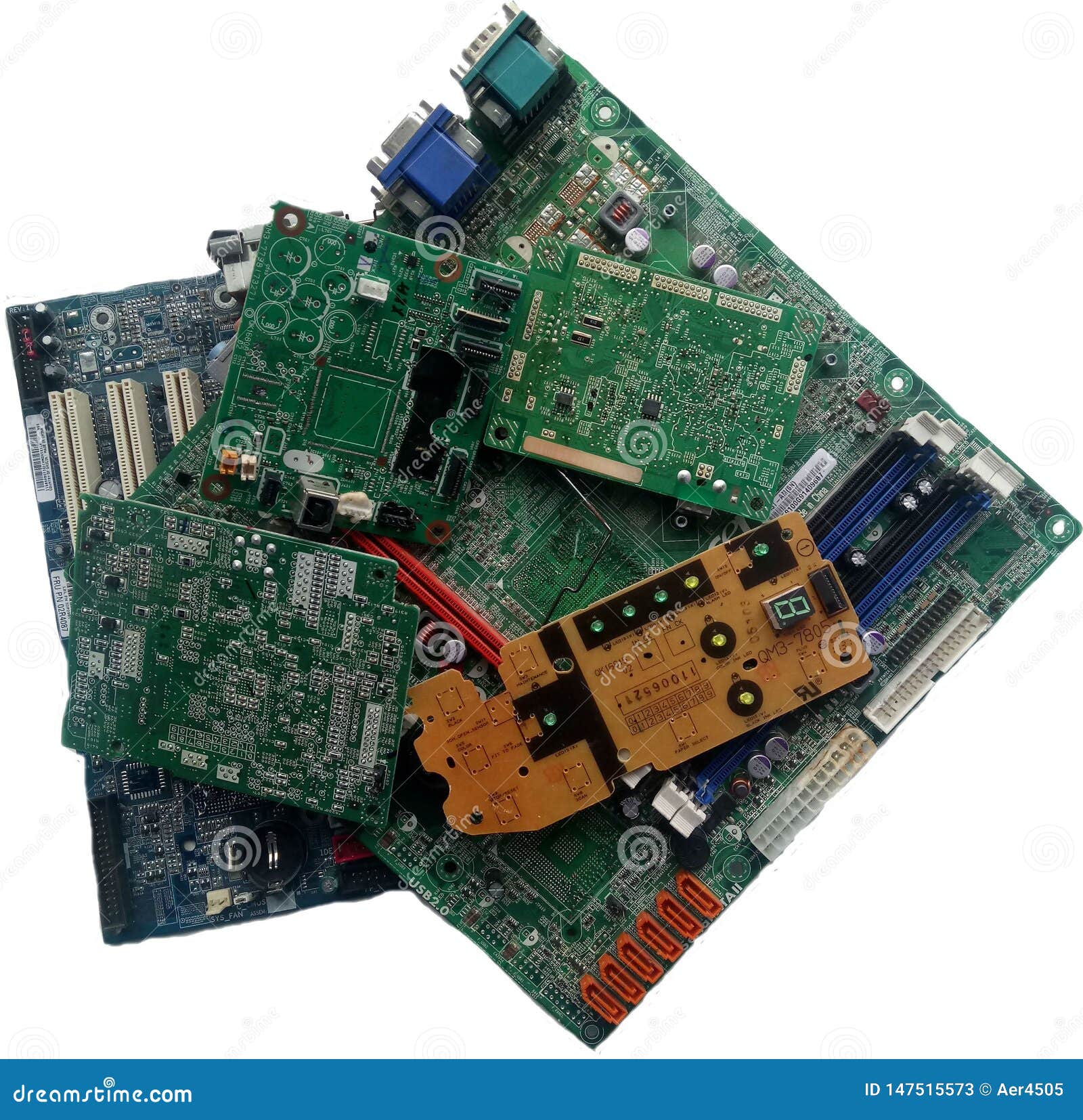 Old Electronic Circuit Board with Radio Components Stock Image Image
