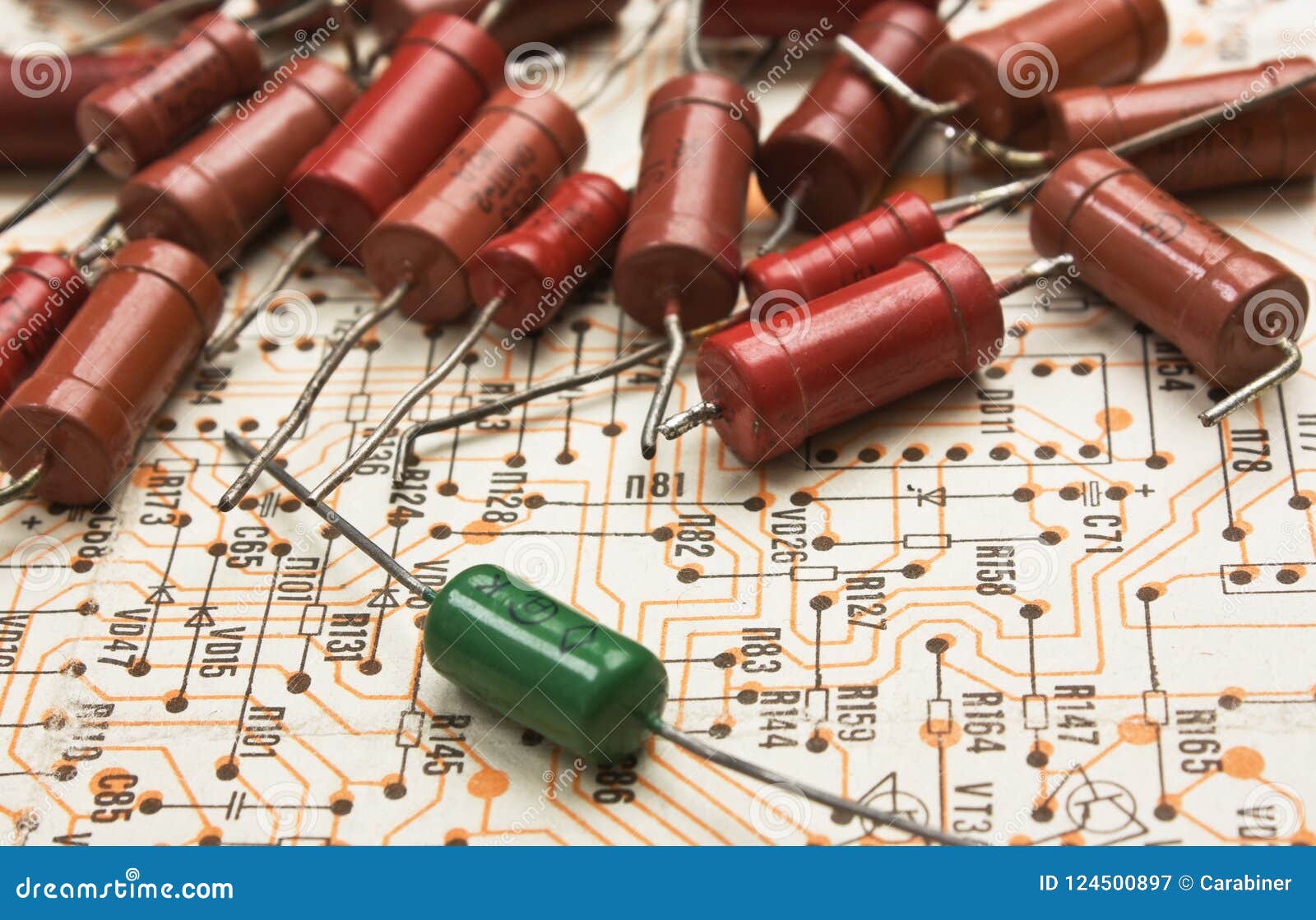 Old electronic components stock image. Image of components 124500897