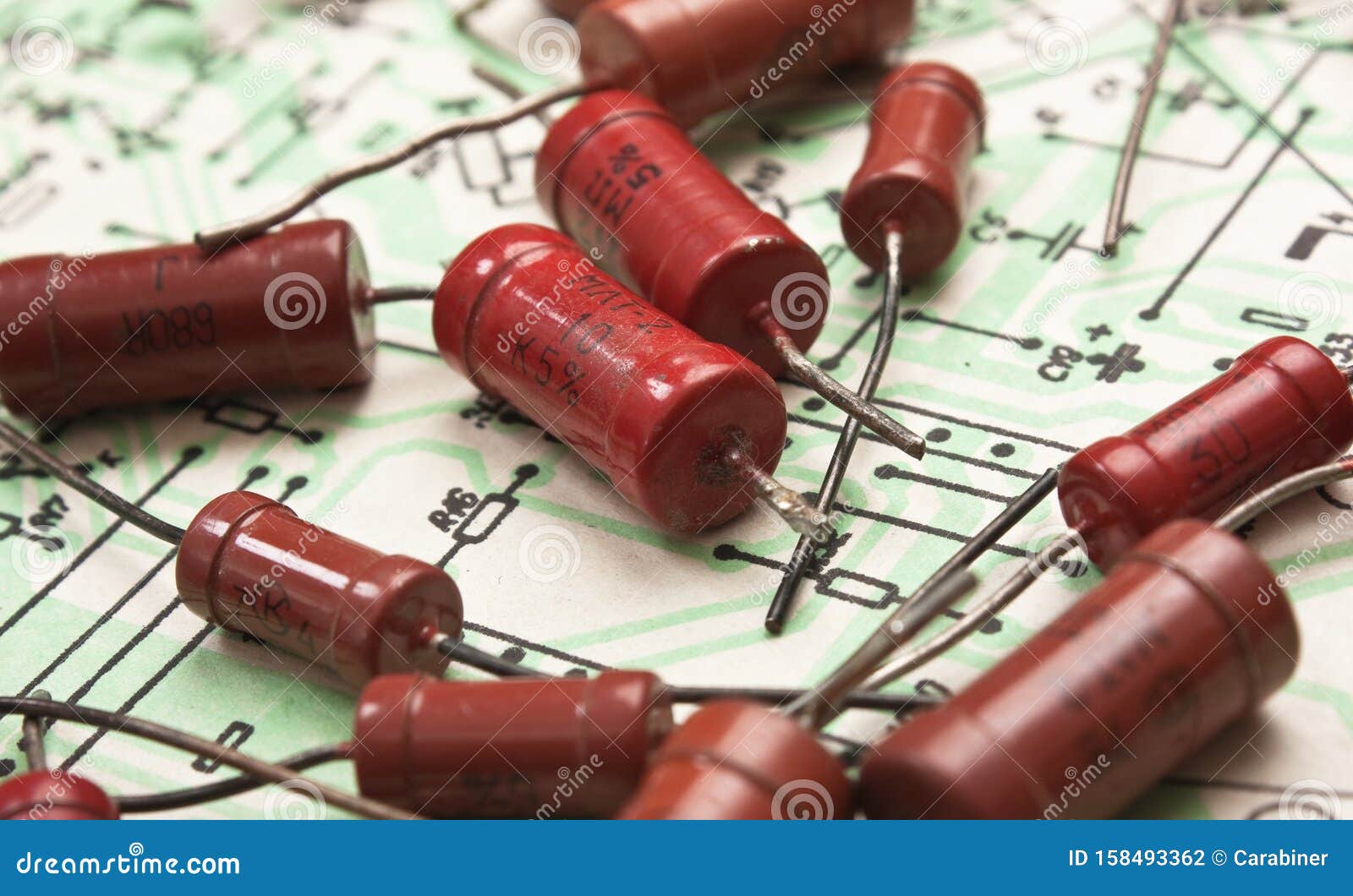 Old electronic components stock photo. Image of chart 158493362