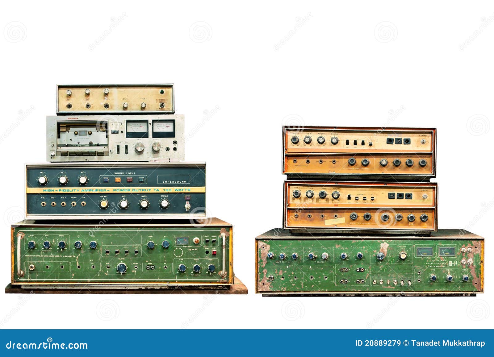 Old electronic control stock image. Image of power, amplifier 20889279