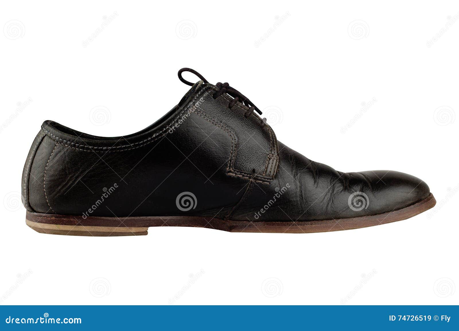 Old and elegant black shoe stock image. Image of wear - 74726519