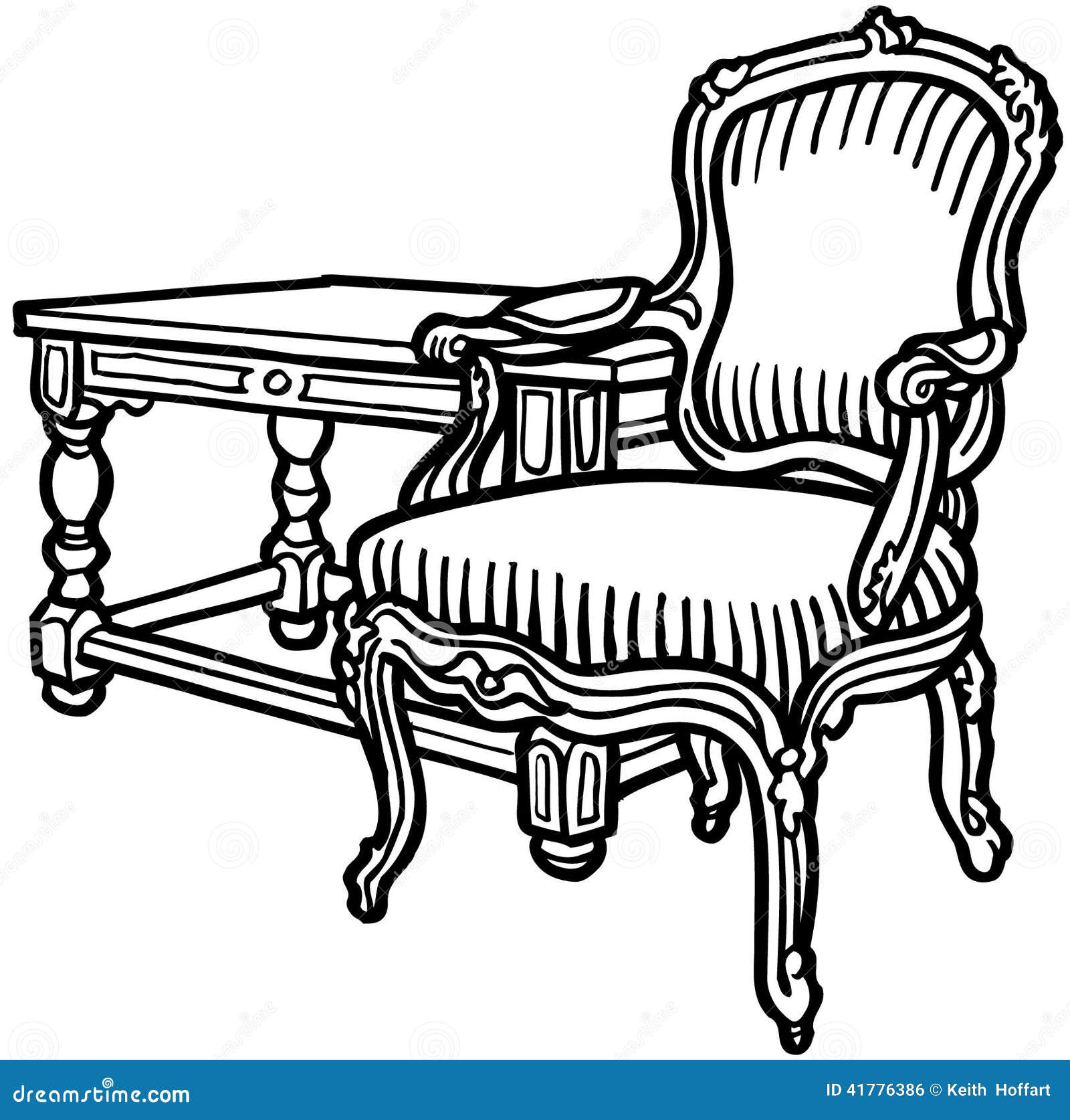 Old Elegant Chair Cartoon Vector Clipart Stock Vector
