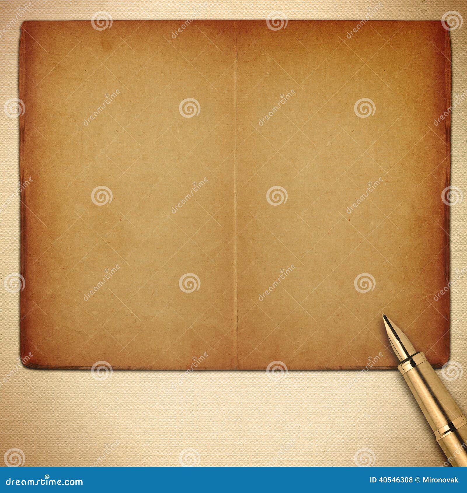 Old Empty Pages Book with Pen Stock Photo - Image of texture