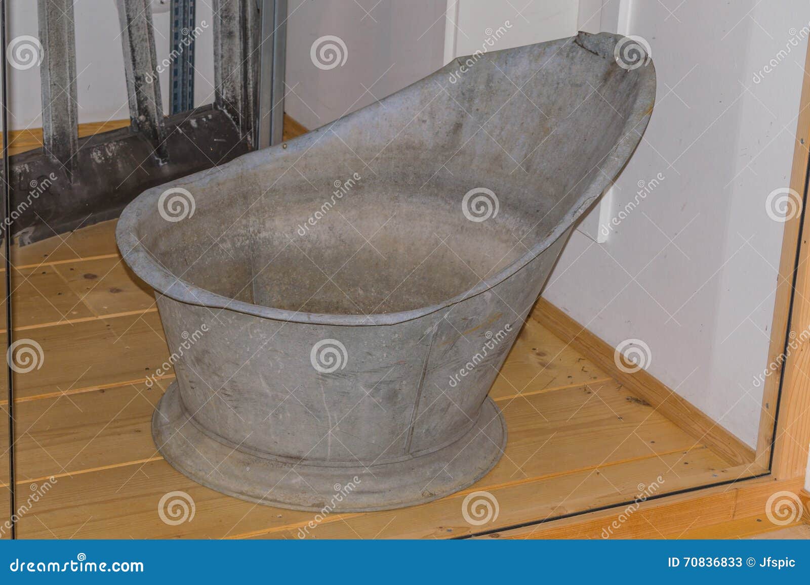 Old empty zinc bathtub stock image. Image of sink, simplicity 70836833