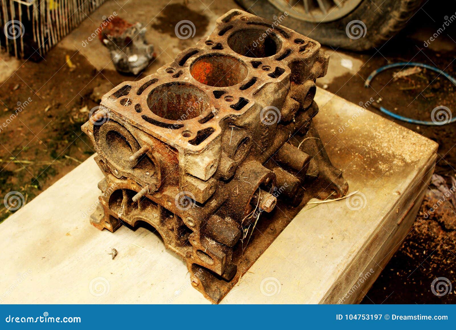 old engine block