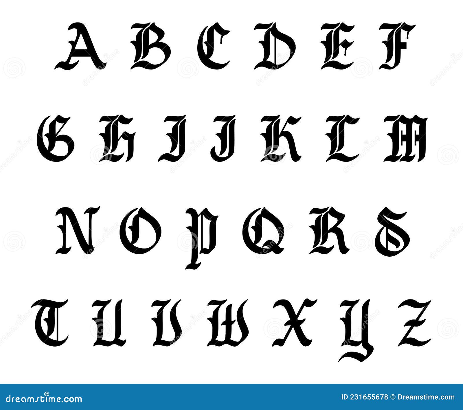 Old English letters stock illustration. Illustration of alphabet ...
