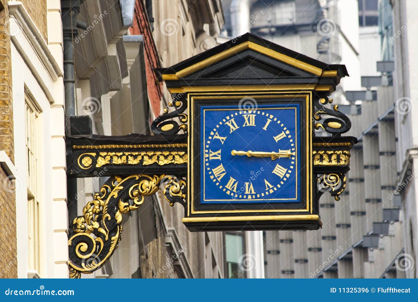 An Old English Street Clock Stock Photo Image of display, british