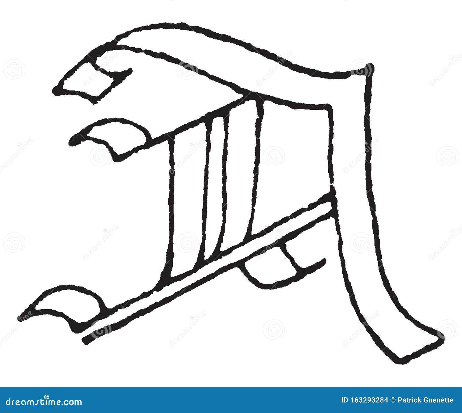 A, Old English, Vintage Illustration Editorial Stock Image