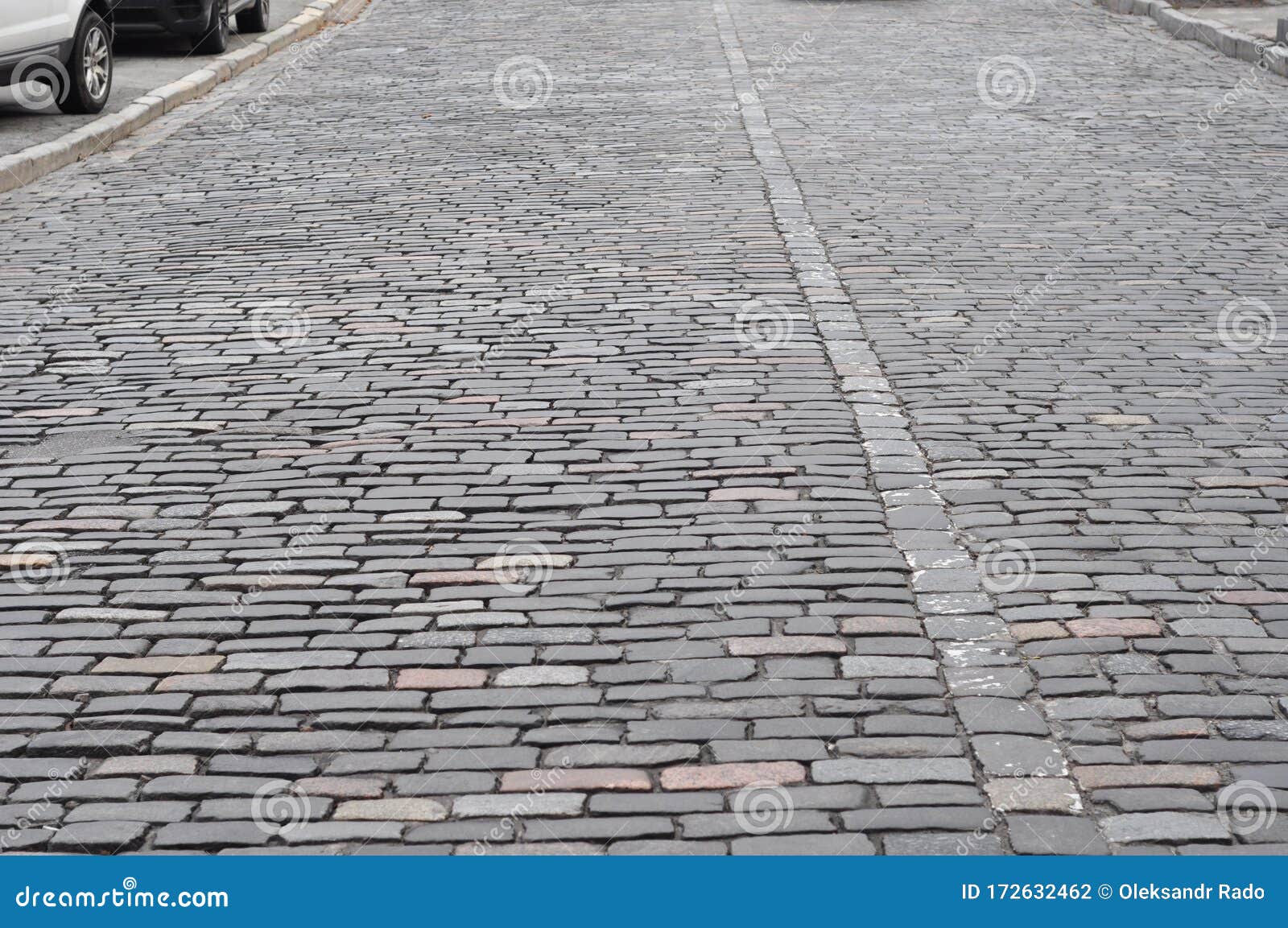 Old Europe City Cobblestone Road Stock Photo Image of path, city