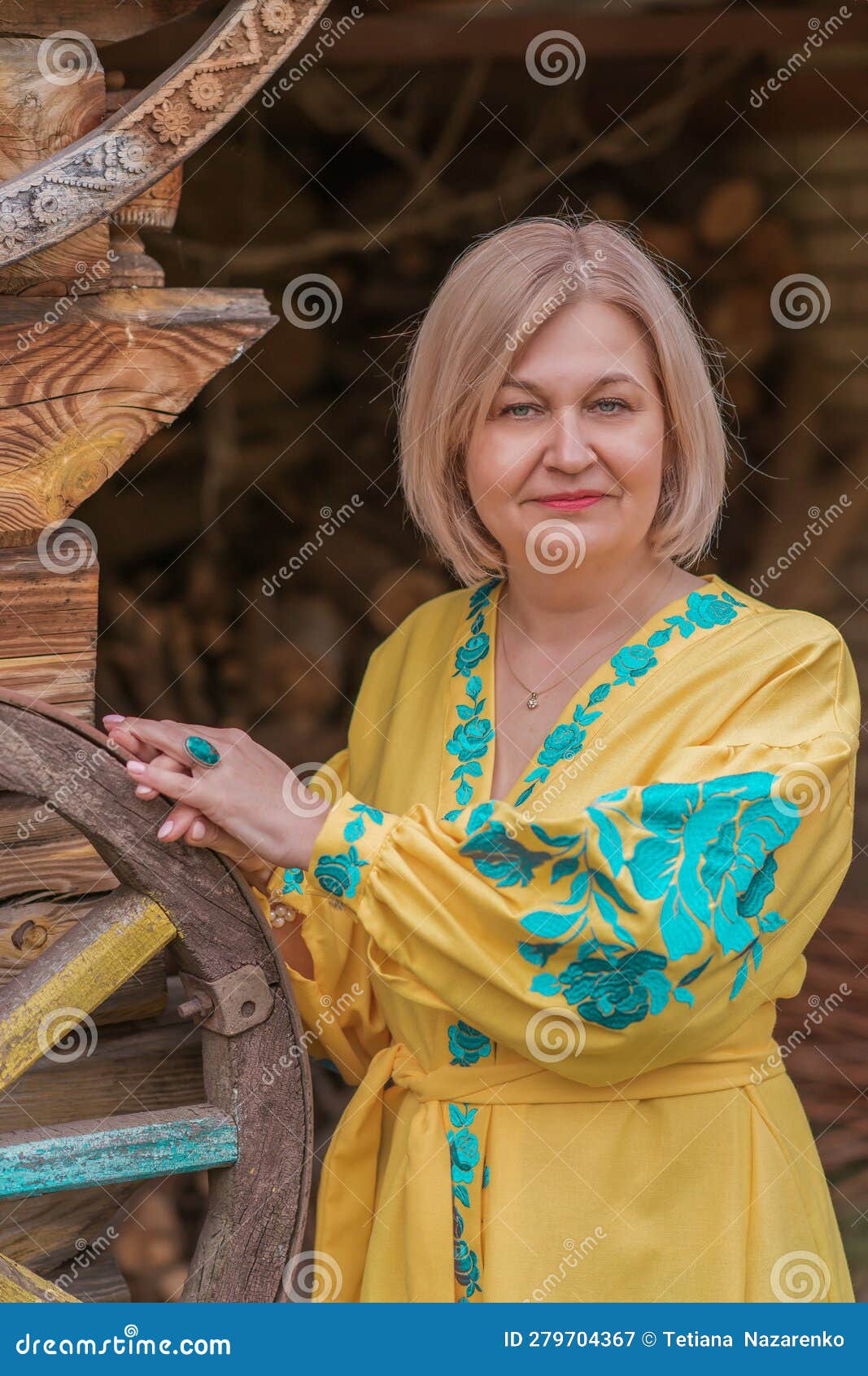 Old European Blonde Lady in Ethnos Style Stock Image - Image of ...