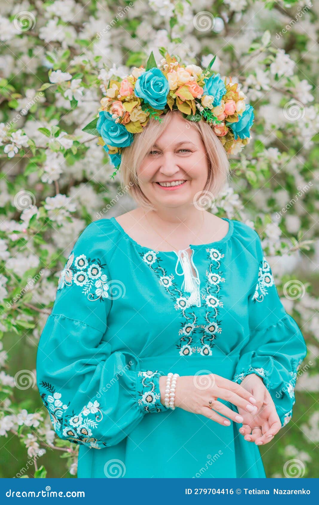 Old European Blonde Lady in Ethnos Style Stock Photo - Image of ...