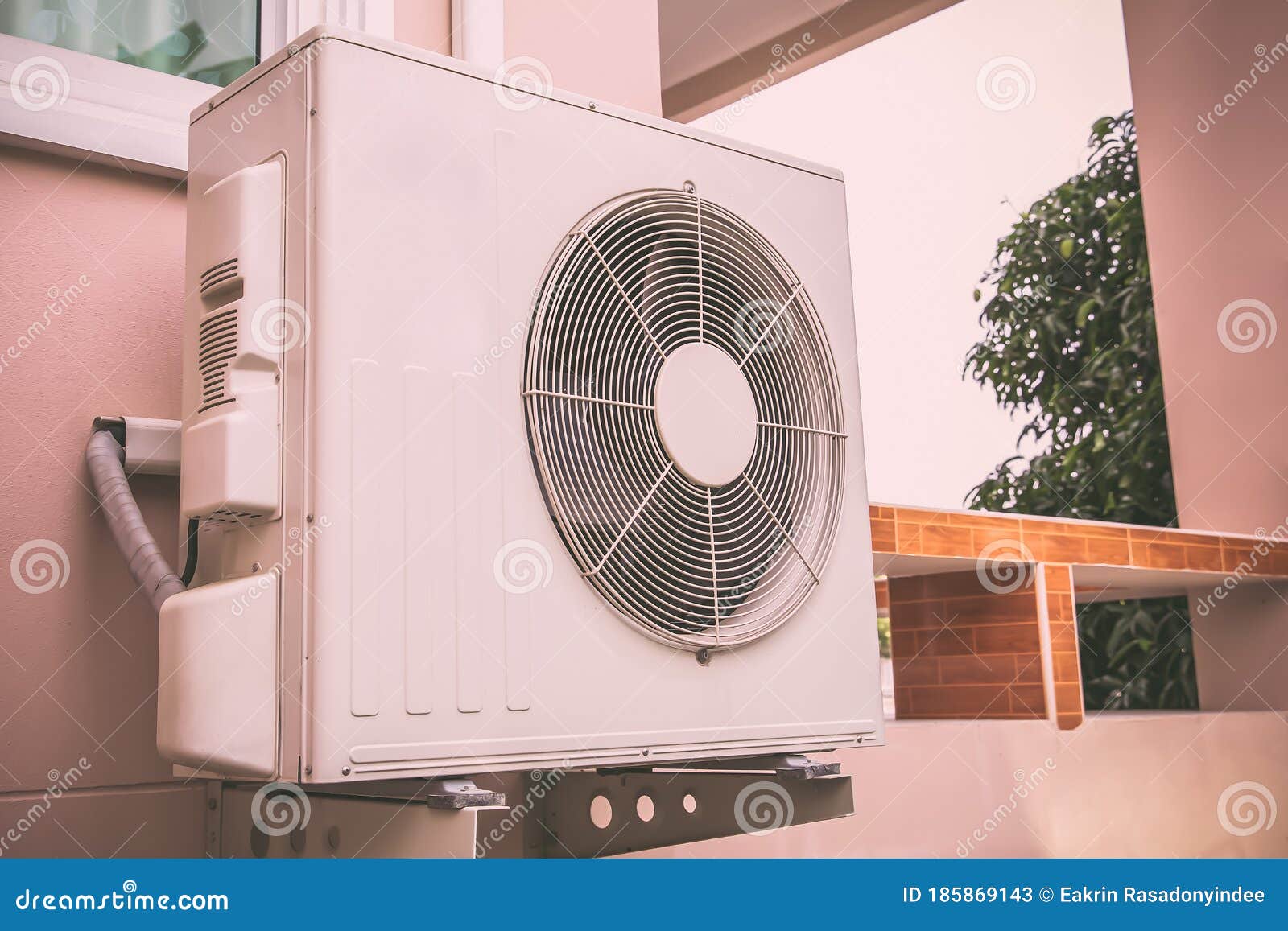 Old External Split Wall Type Air Conditioner Stock Image Image of