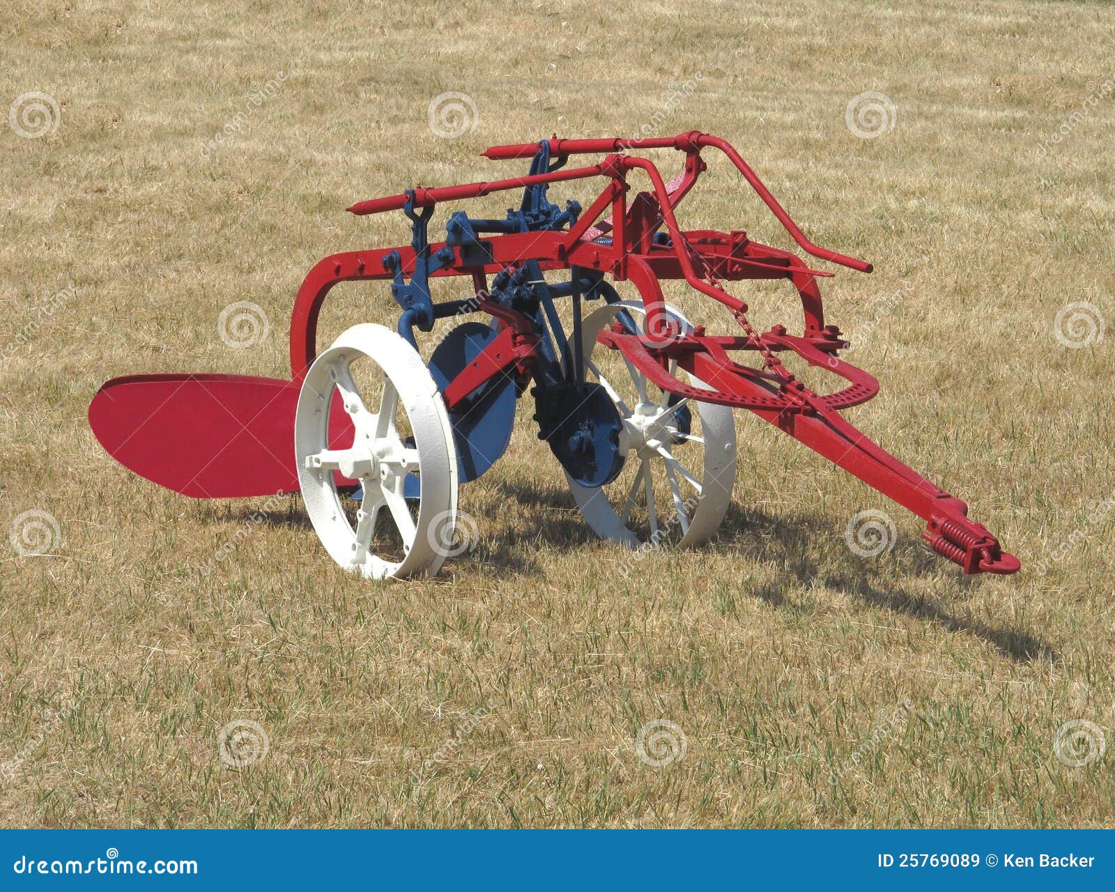 Old Farming Plow in a Field Isolated. Stock Image Image of farm