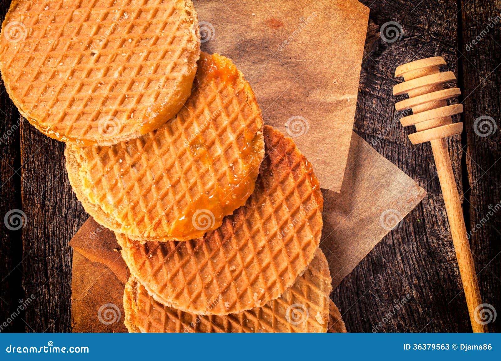 Old fashion cookies stuffed with honey from above