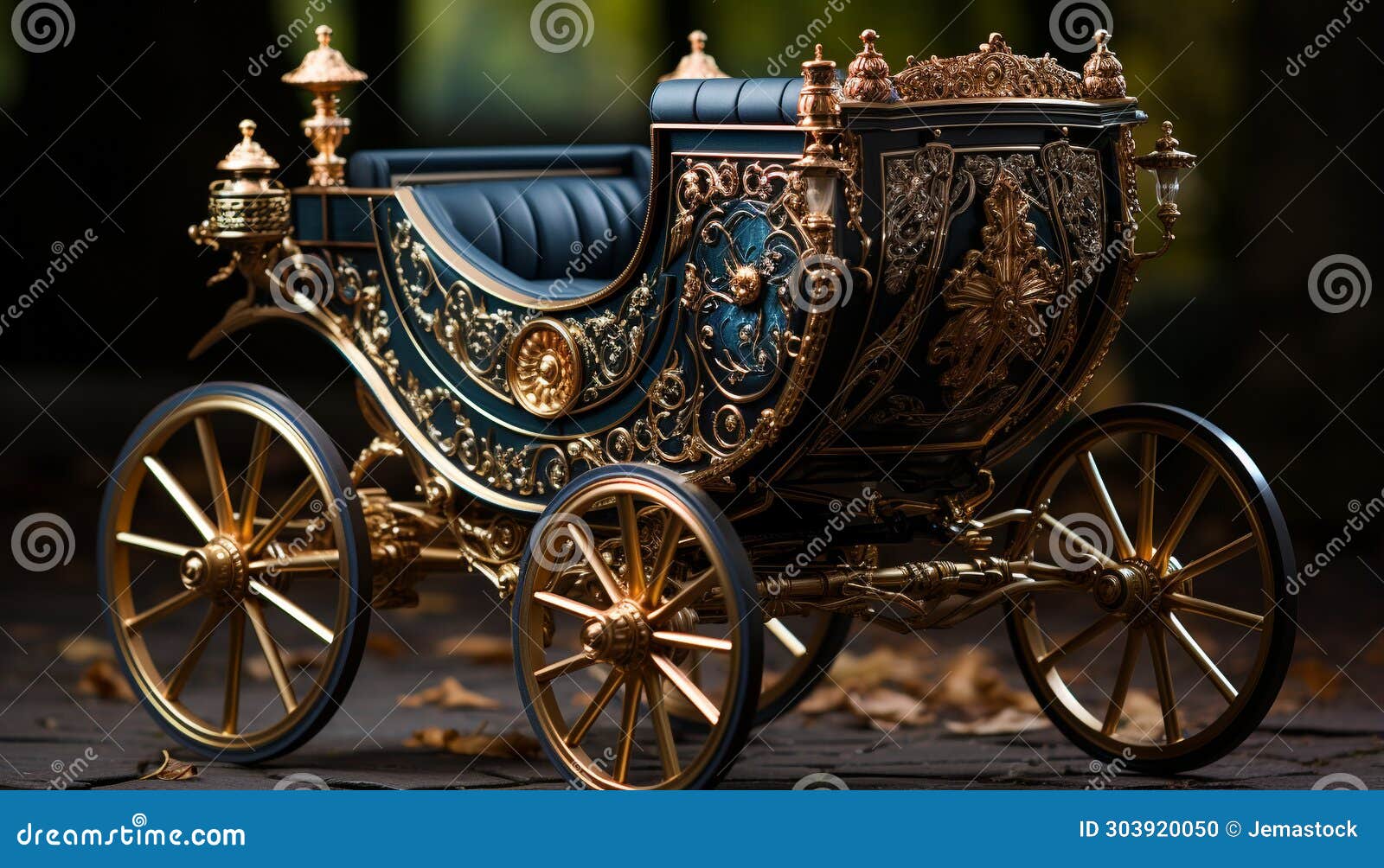 an old fashioned antique car, a rustic horse cart, elegant transportation generated by ai