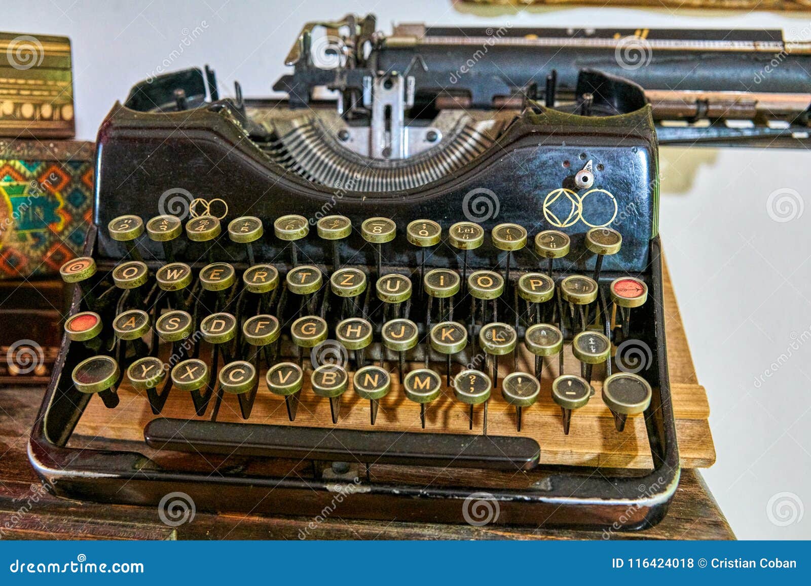 The old used writing machine closeup Stock Photo by ©WindyClouds 74111093