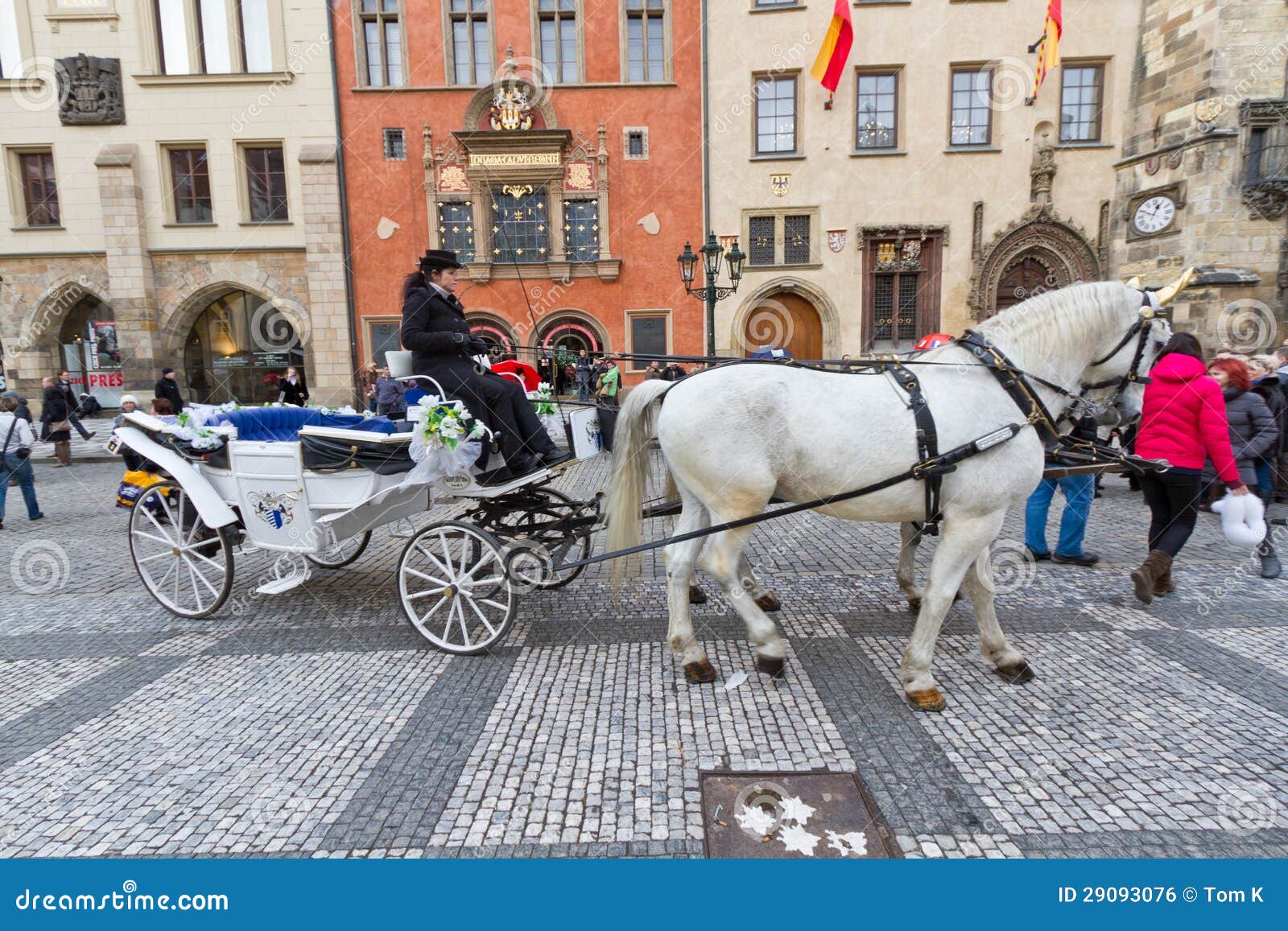 Old Fashioned Carriage in Centre of Prague. Editorial Photo Image of