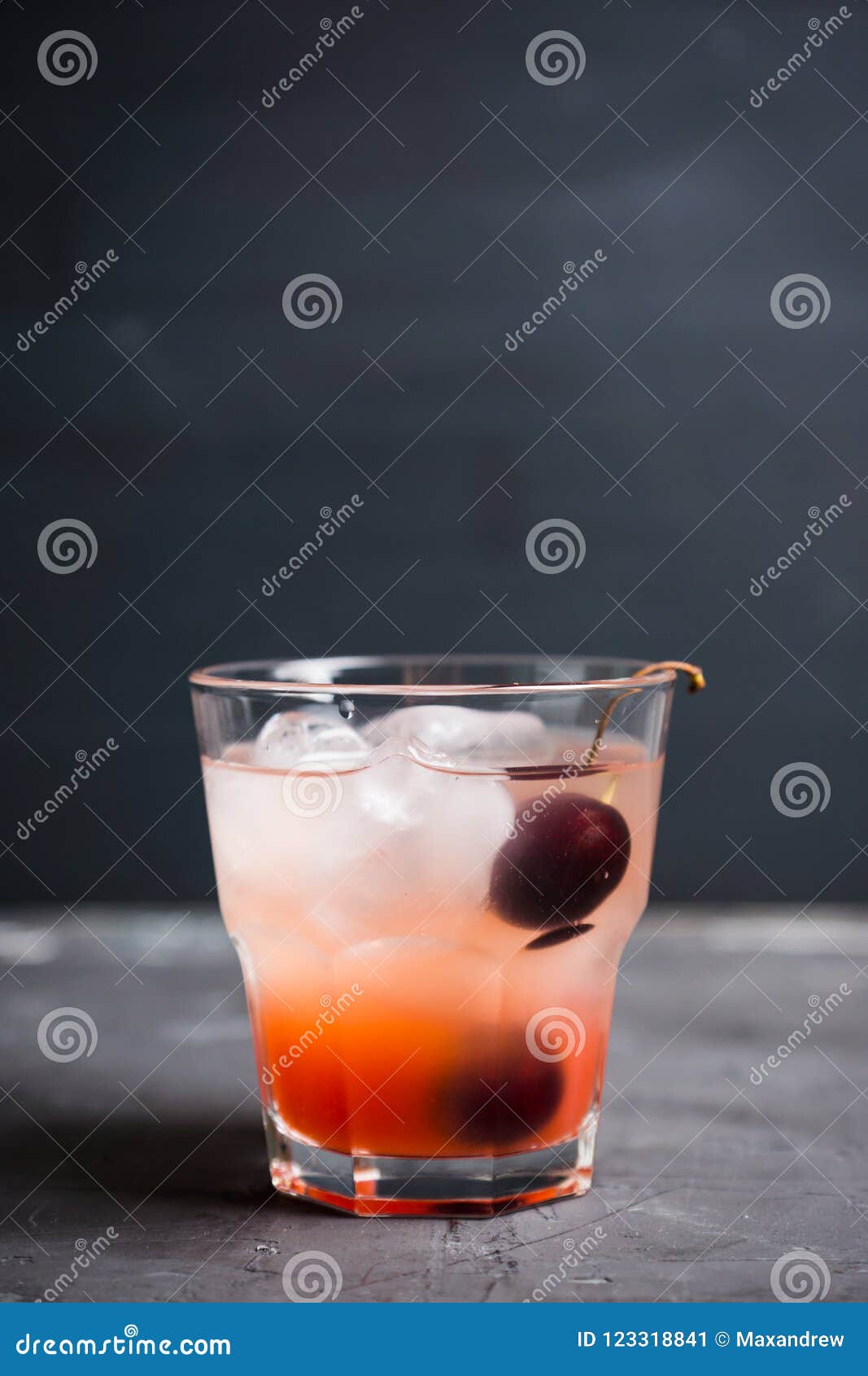 Old Fashioned Cocktail with Cherry Stock Image Image of cherry