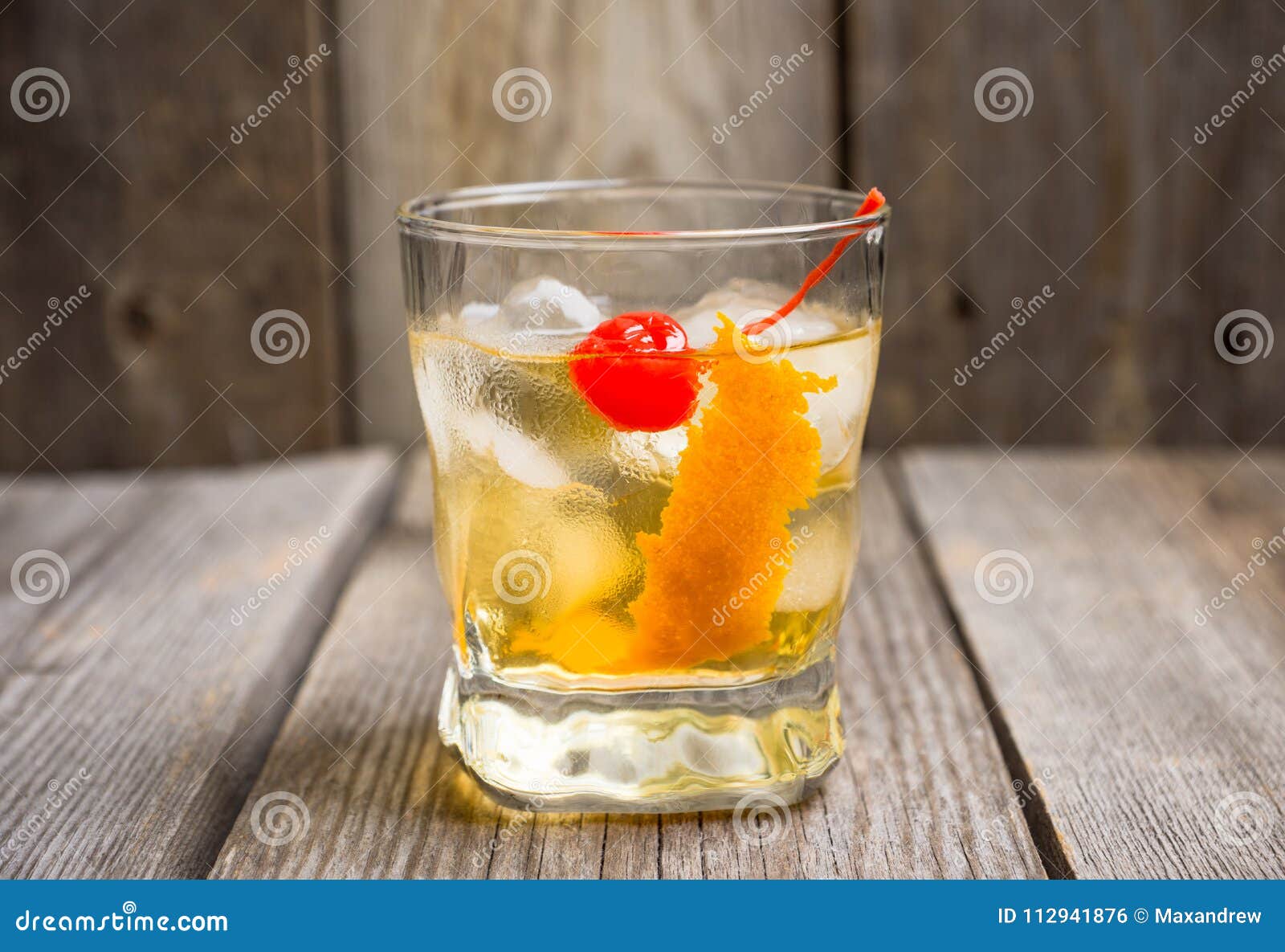 Old Fashioned Cocktail with Cherry Stock Photo Image of fashioned